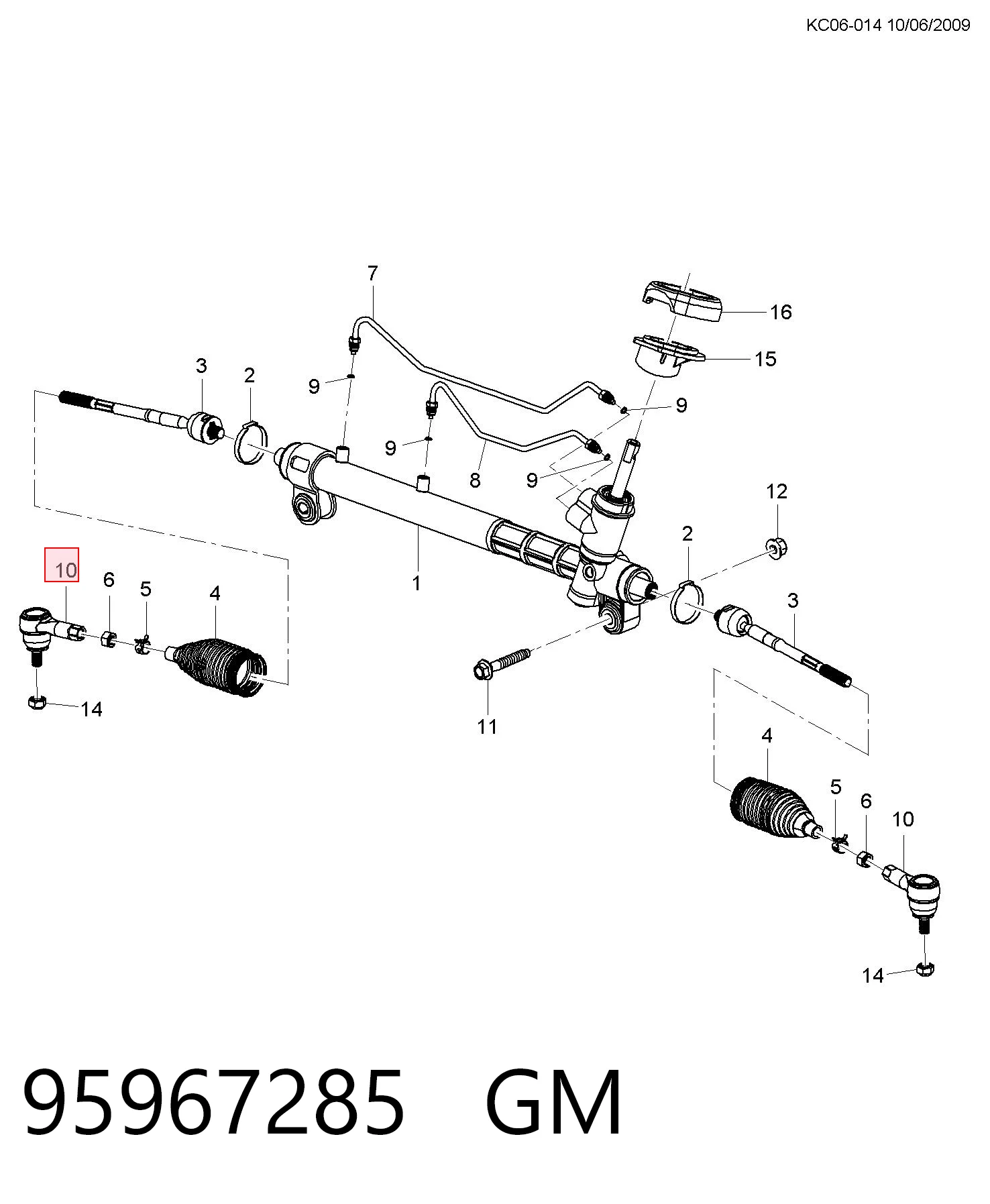 95967285 General Motors Końcówka drążka kierowniczego zewnętrzna