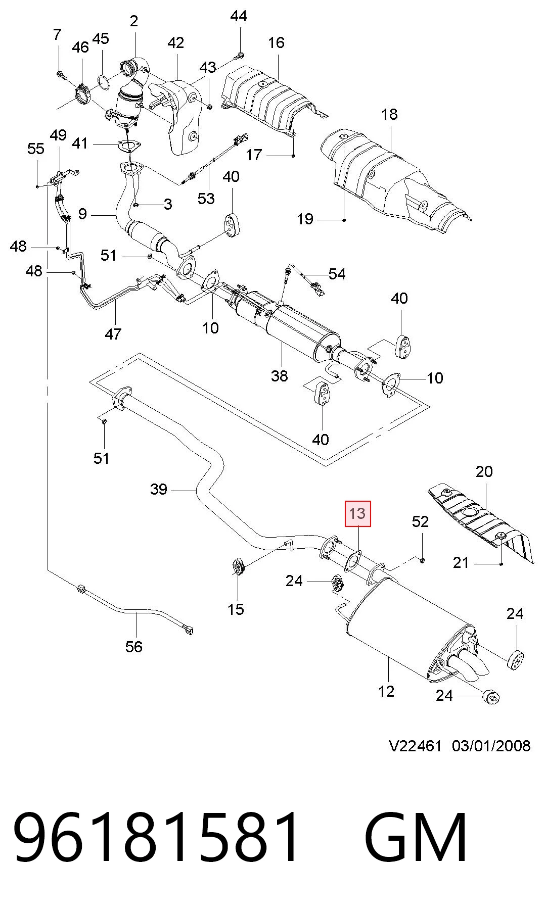 Uszczelka rury odbiornika tłumika Chevrolet Aveo II sedana (T250, T255) (2005 - 2011) cena, od 2,84 USD