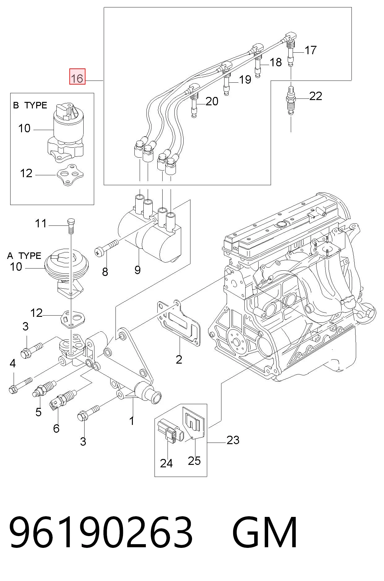 Zestaw przewodów wysokiego napięcia Hyundai/Kia 96190263