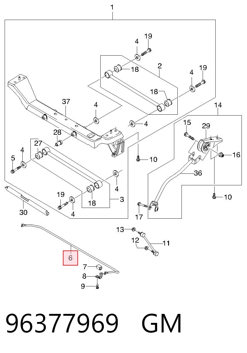 Kupić Stabilizator tylny Daewoo Nubira I J10, J15 w dobrej cenie