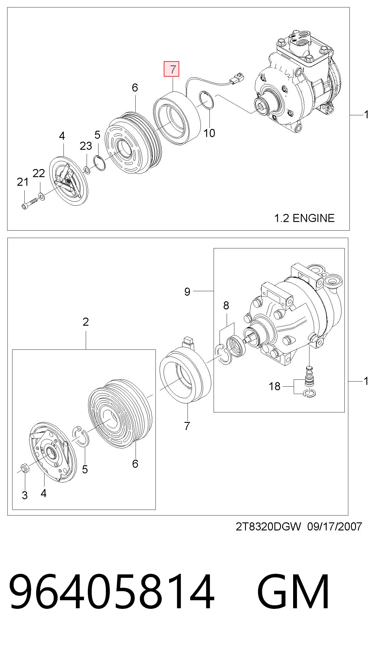 Kupić Sprzęgło sprężarki klimatyzacji Chevrolet Aveo T250, T255 w dobrej cenie