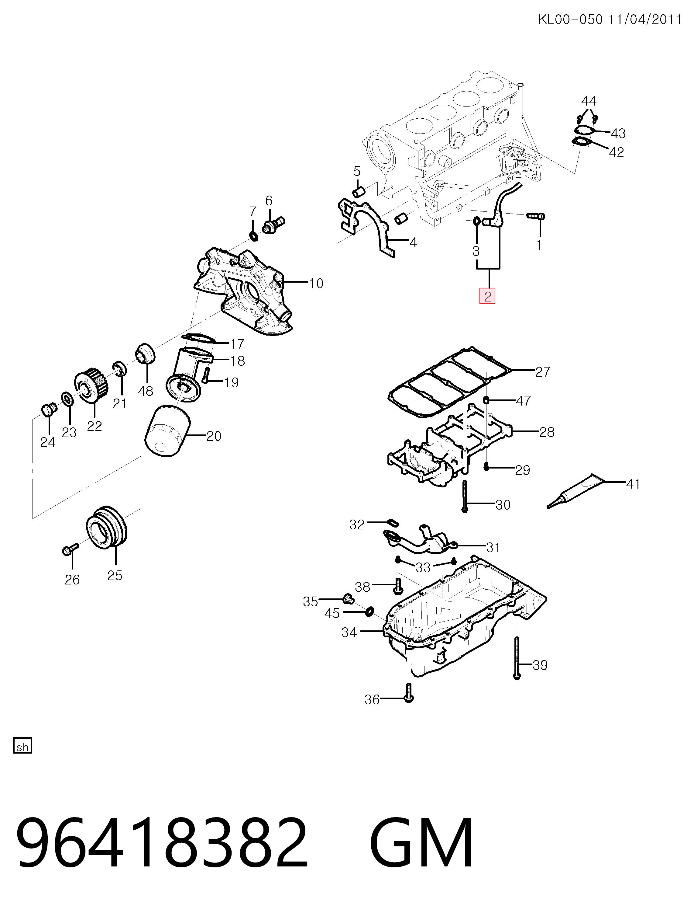 Czujnik położenia wału korbowego Hyundai/Kia 96418382