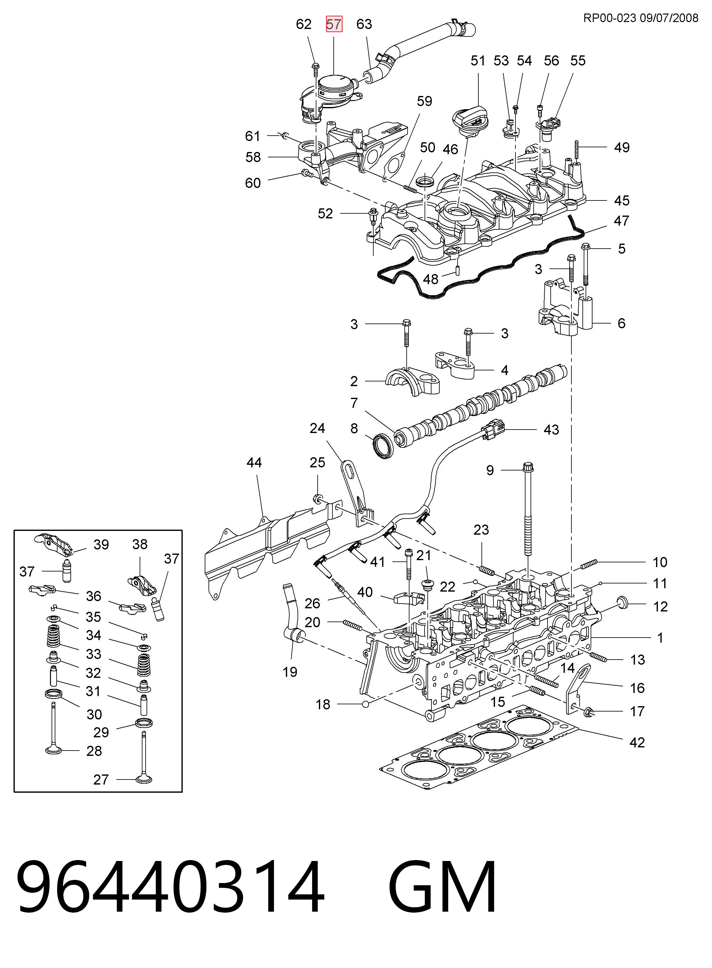 96440314 General Motors Zawór PCV odpowietrzający silnik