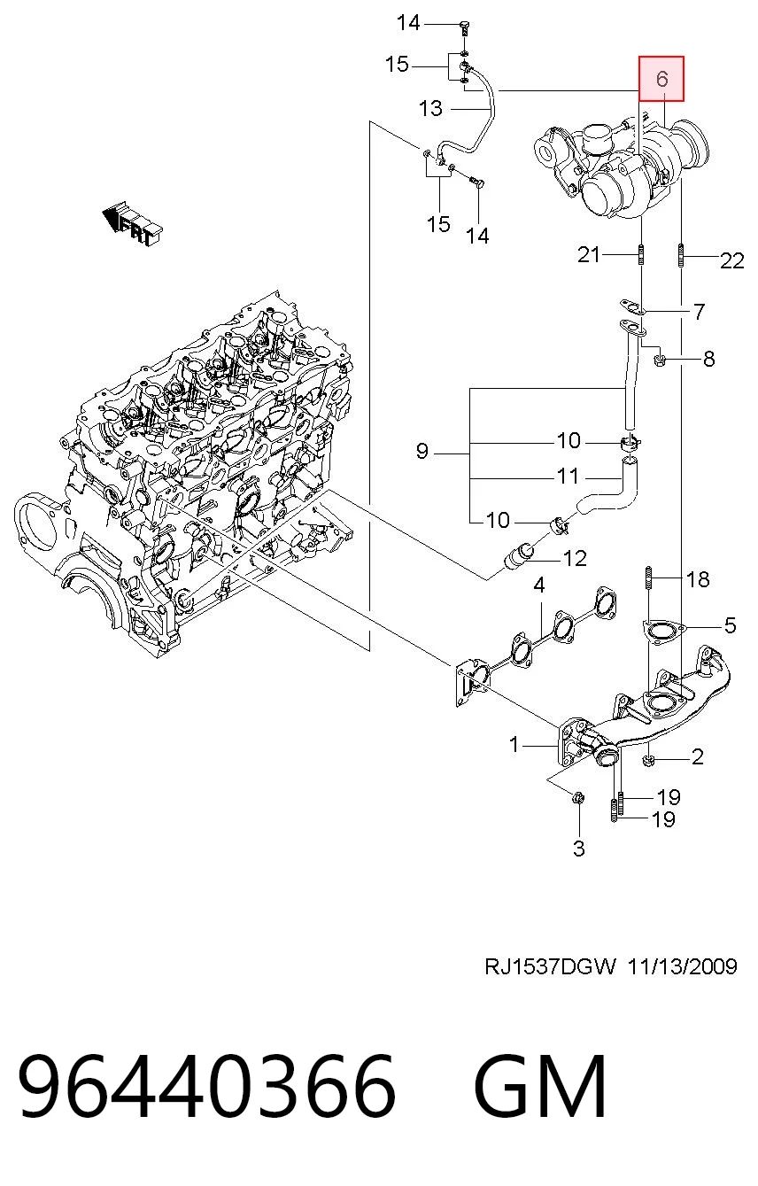 Turbina do Chevrolet Lacetti  J200