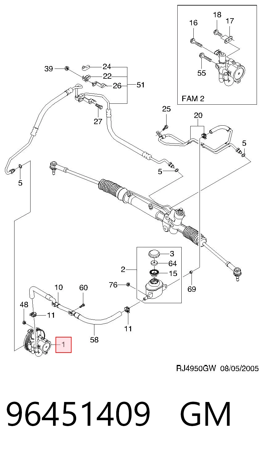 90354945 Opel Pompa wspomagania hydraulicznego kierownicy