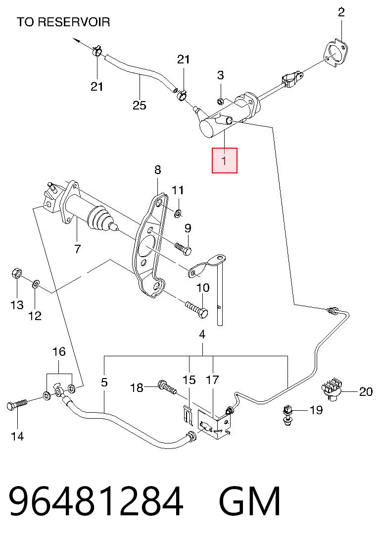Do koszyka Cylinder sprzęgła główny ЗАЗ SENS  TF, TA