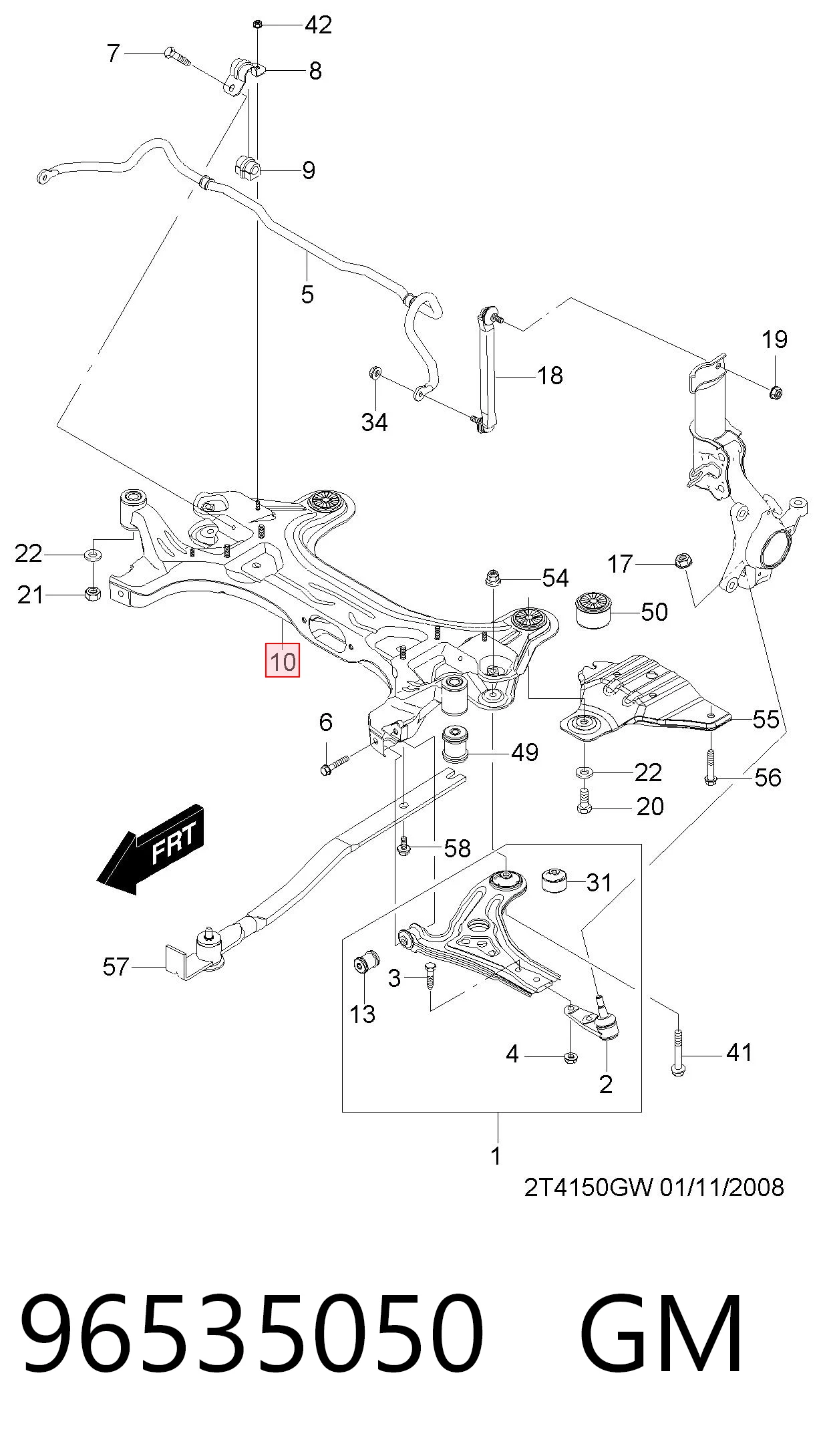Korpus osi przedniej do Chevrolet Aveo II T250, T255