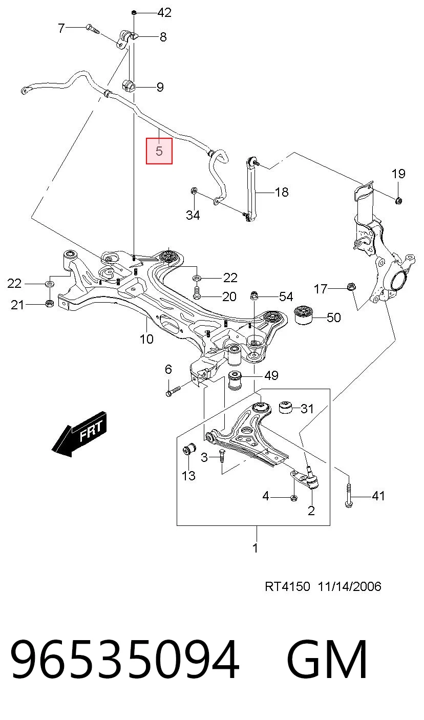 Stabilizator przedni do Chevrolet Aveo II T250, T255