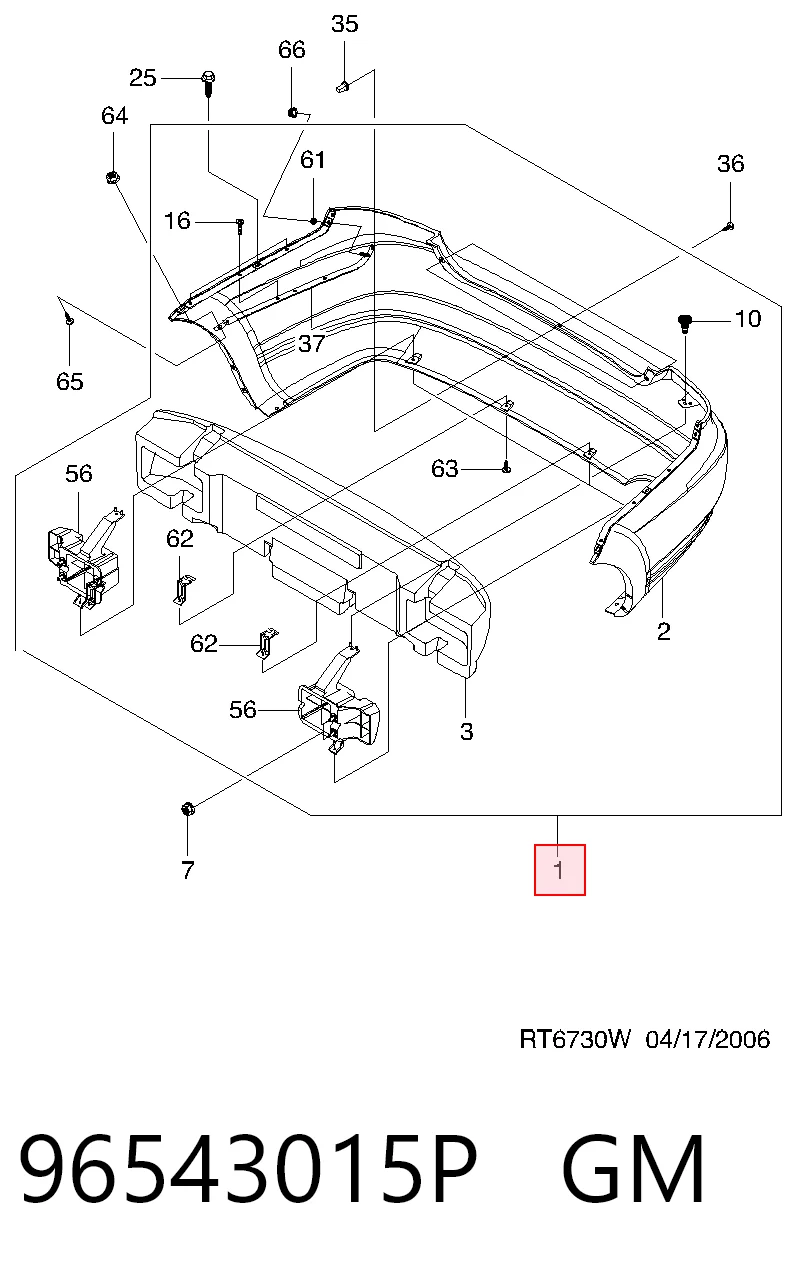 Zderzak tylny do Chevrolet Aveo I T200