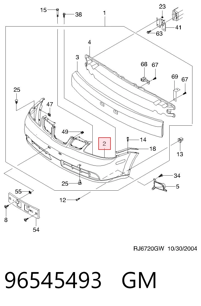 Zderzak przedni do Chevrolet Lacetti  J200