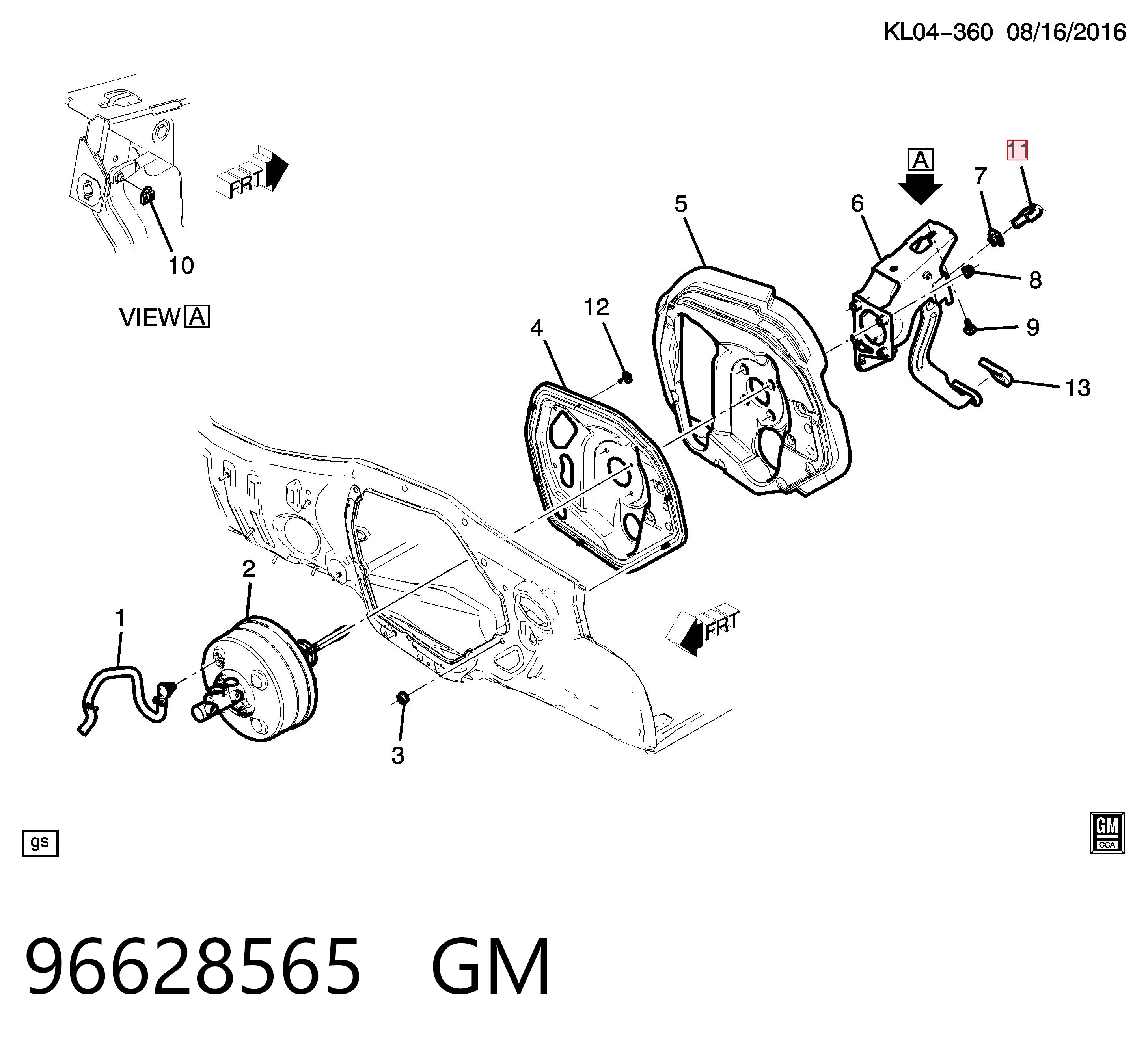 96628565 General Motors Czujnik włącznika świała stop