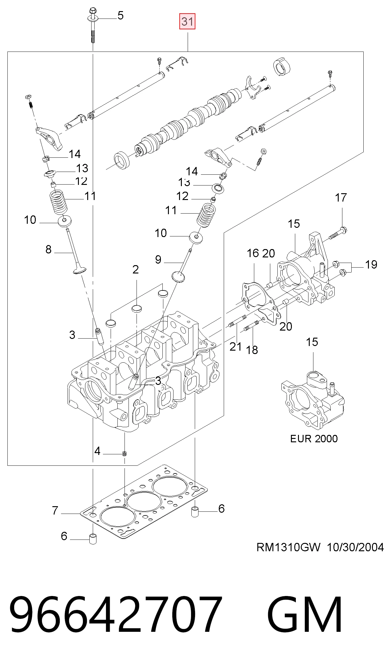 Głowica cylindrów do Daewoo Matiz  KLYA