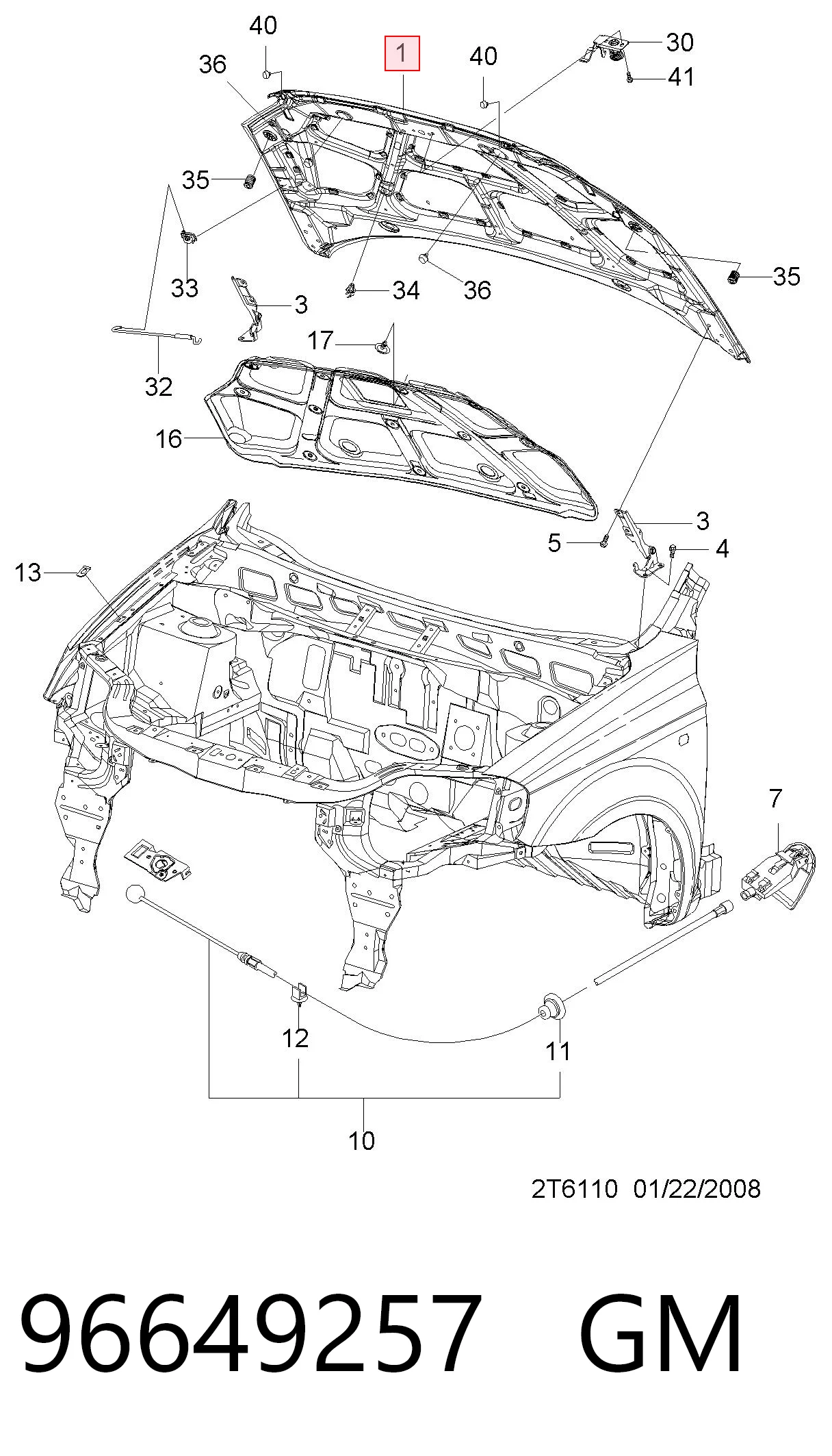 Maska silnika do Chevrolet Aveo II T250, T255