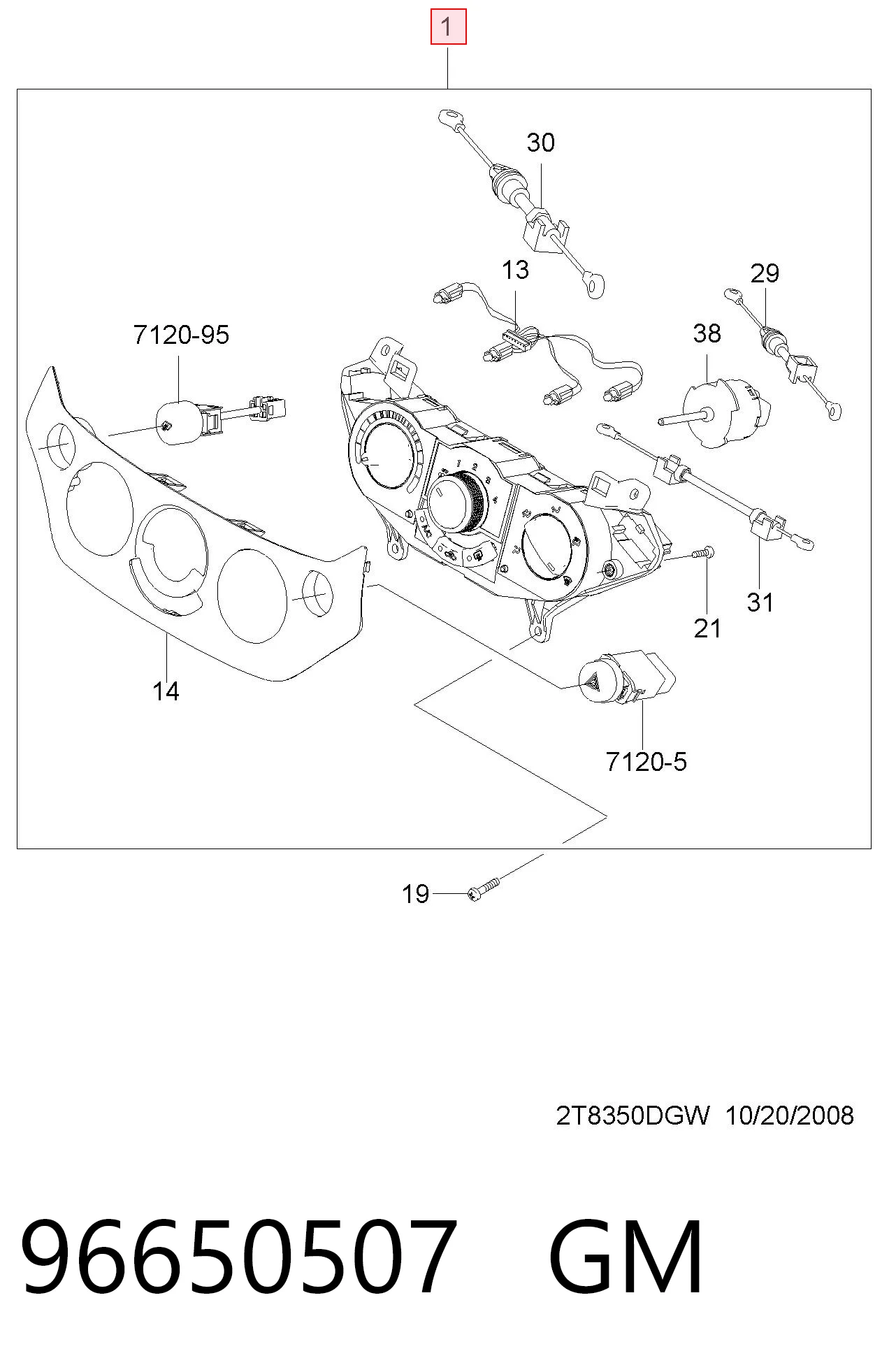 Sterownik trybów ogrzewania/klimatyzacji do Chevrolet Aveo II T250, T255