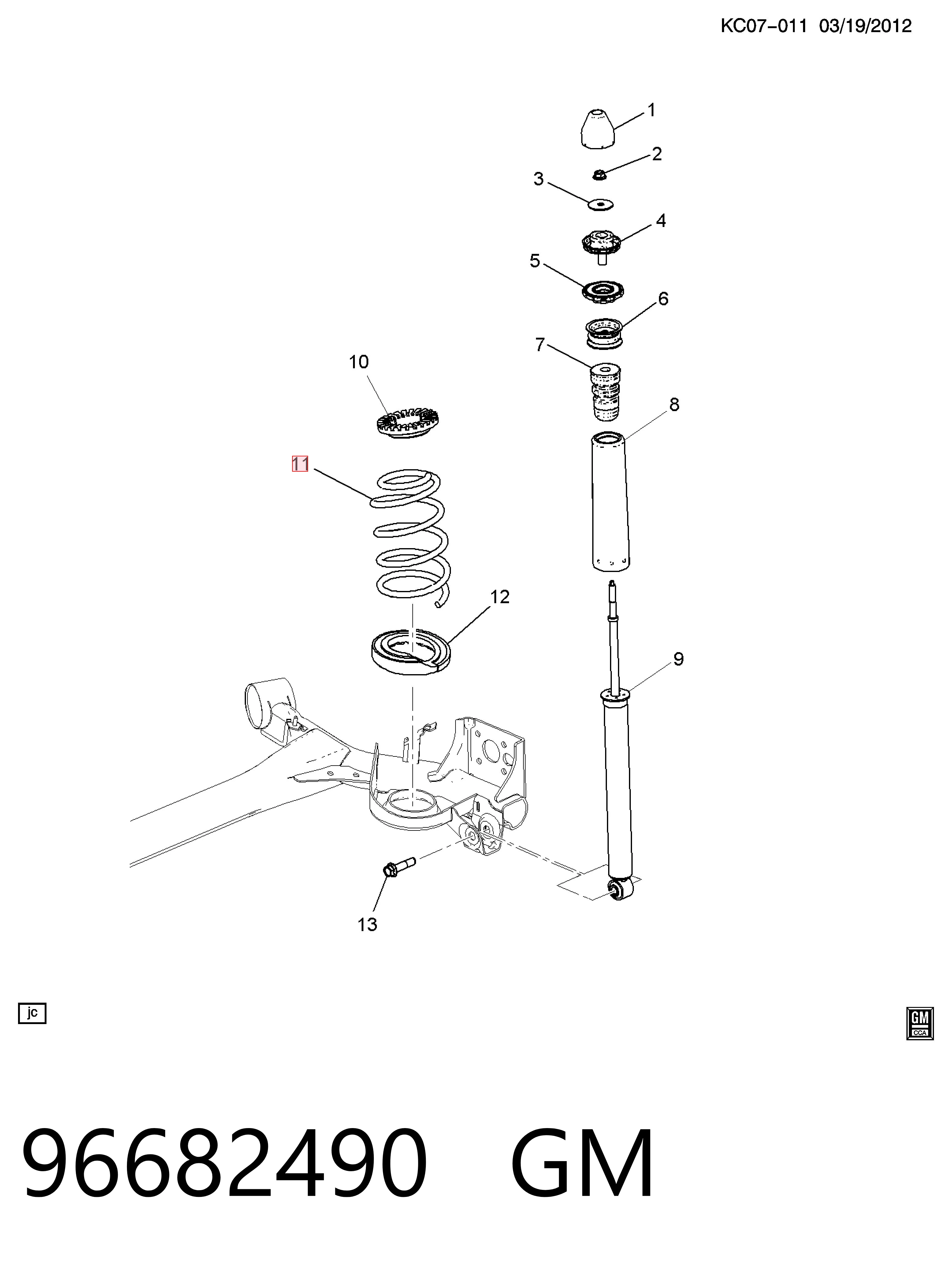 Sprężyna tylna Chevrolet Spark (Matiz) hatchback (M300) (2010 - 2026) cena, od 23,66 USD