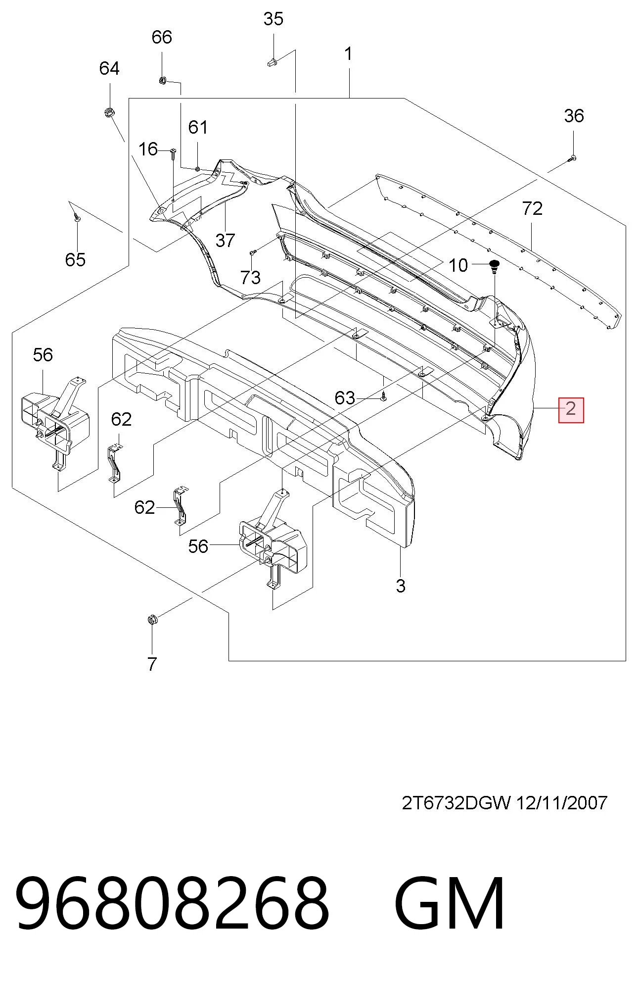 Zderzak tylny do Chevrolet Aveo II T250, T255