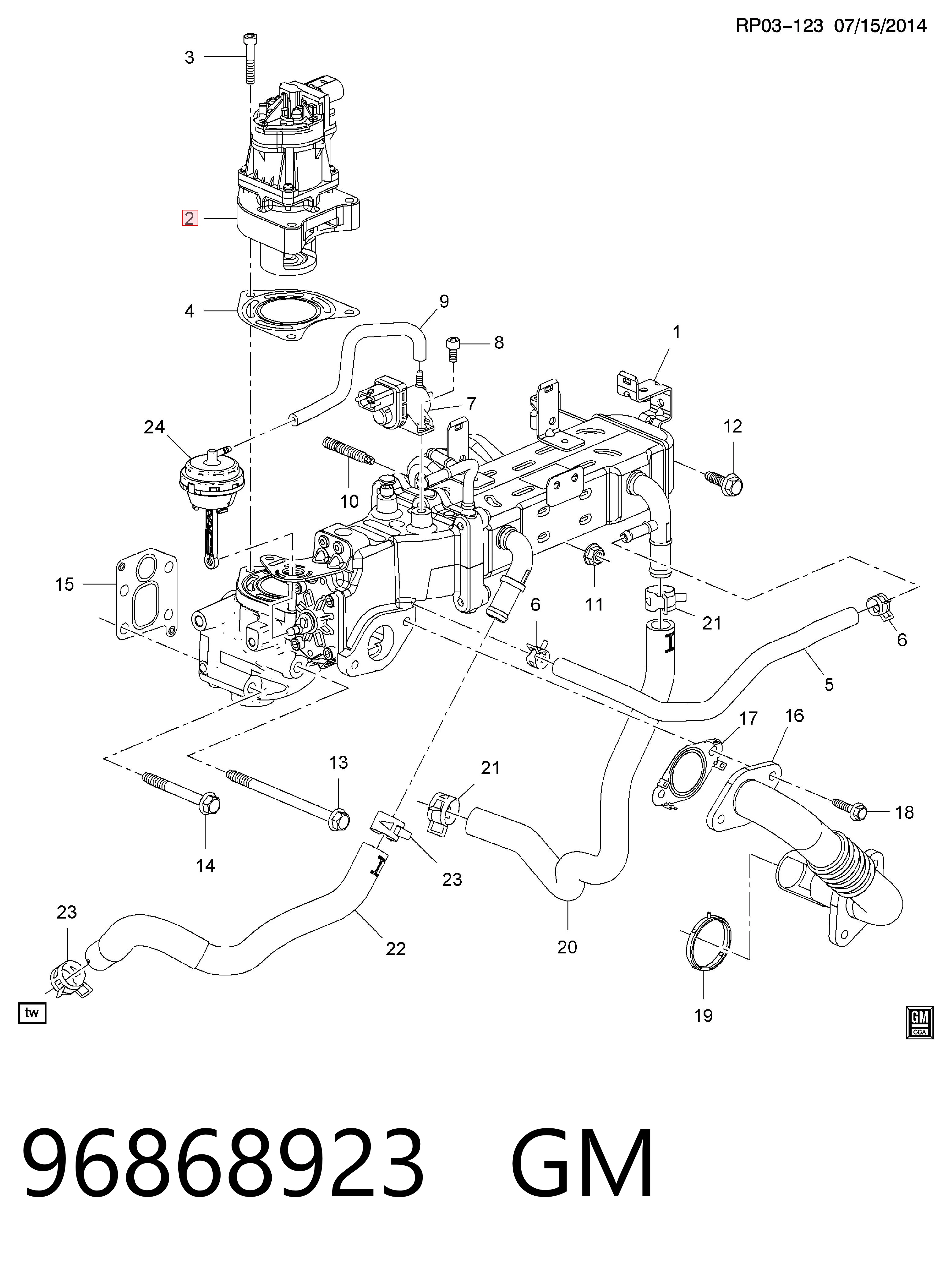 Zawór recyrkulacji spalin EGR do Chevrolet Orlando  J309