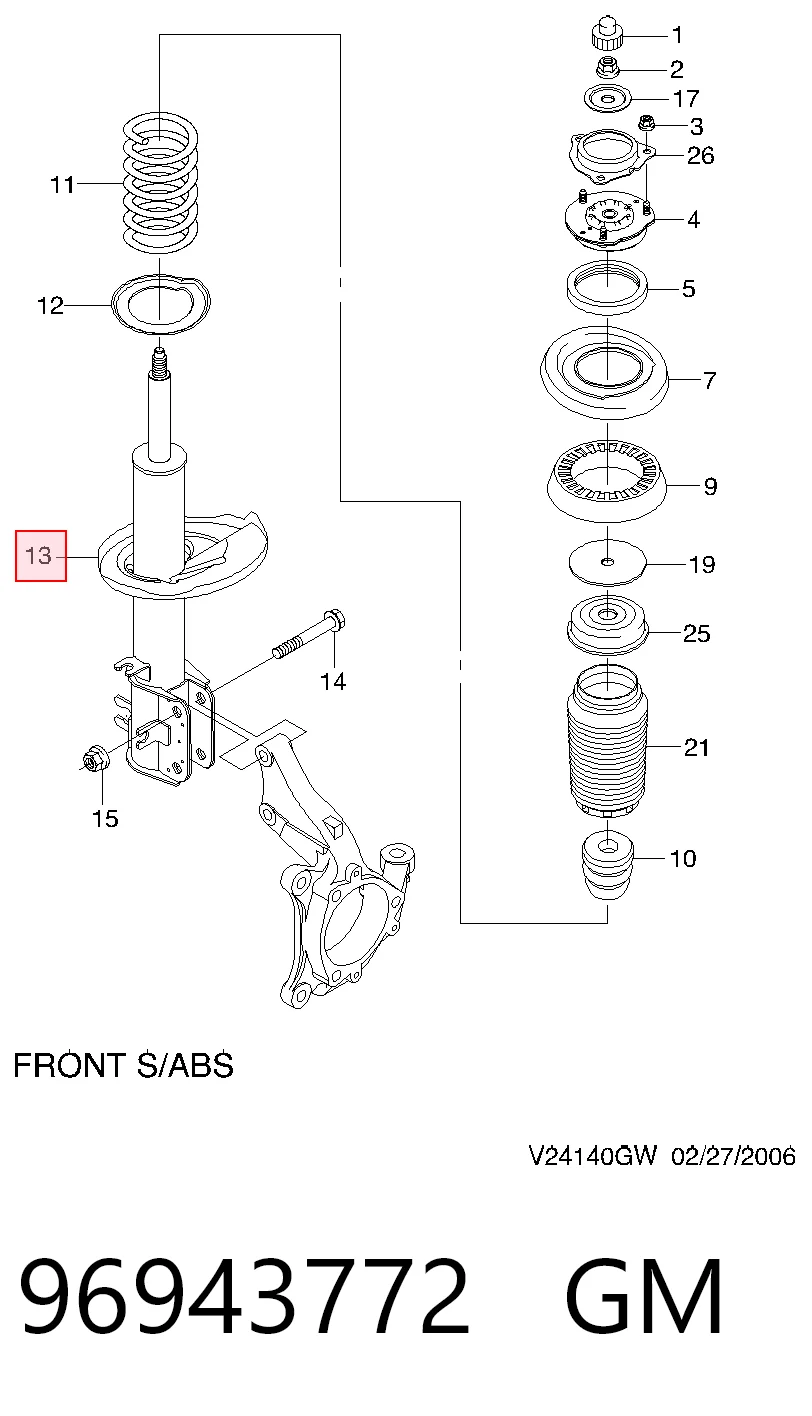 Amortyzator przedni prawy Hyundai/Kia 96491670 cena, od 59,59 USD