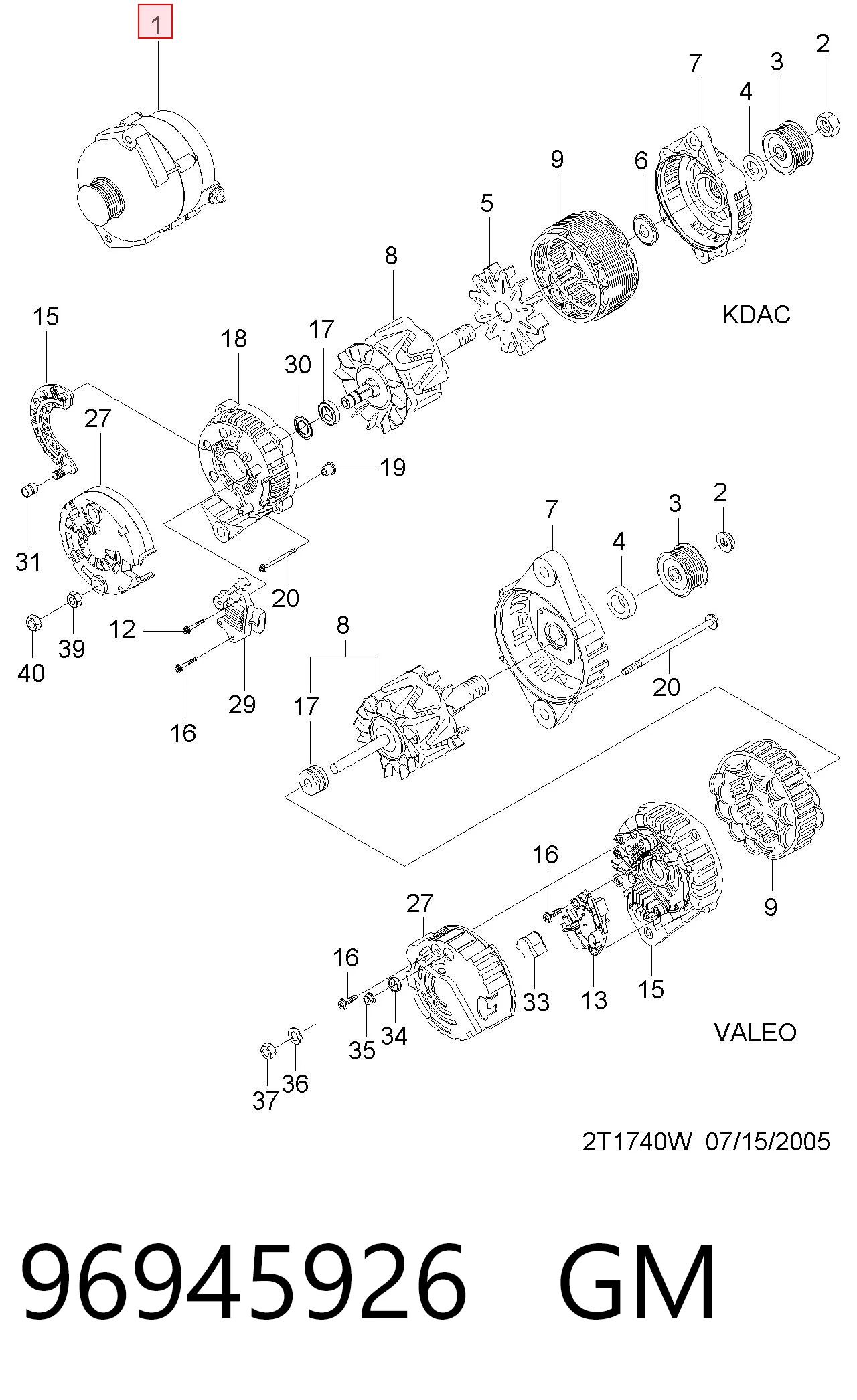 Alternator Chevrolet Spark (Matiz) hatchback (M300) (2010 - 2026) cena, od 73,24 USD