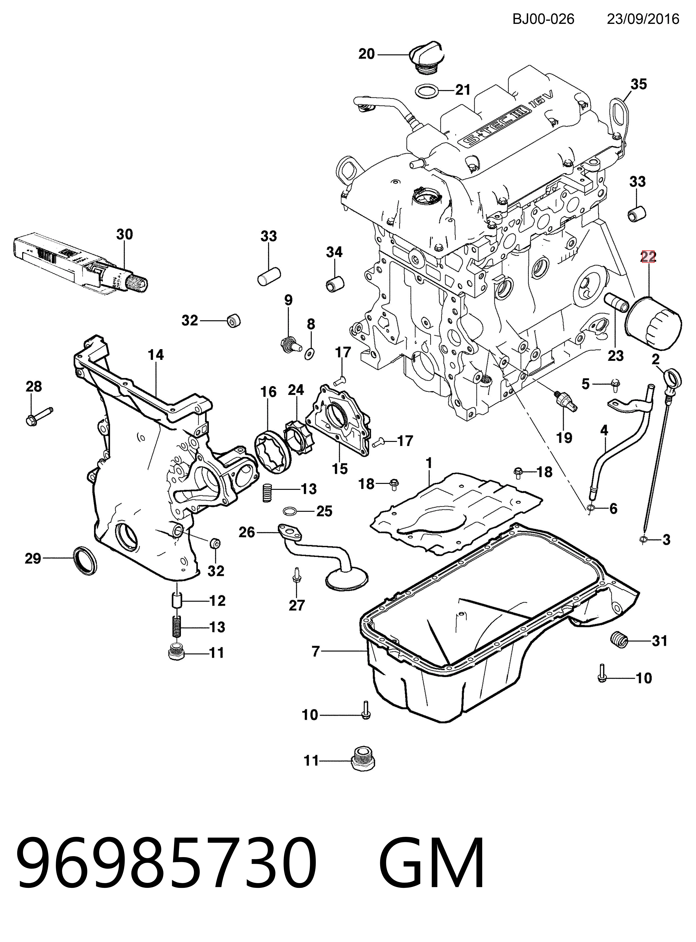 96985730 General Motors Filtr oleju