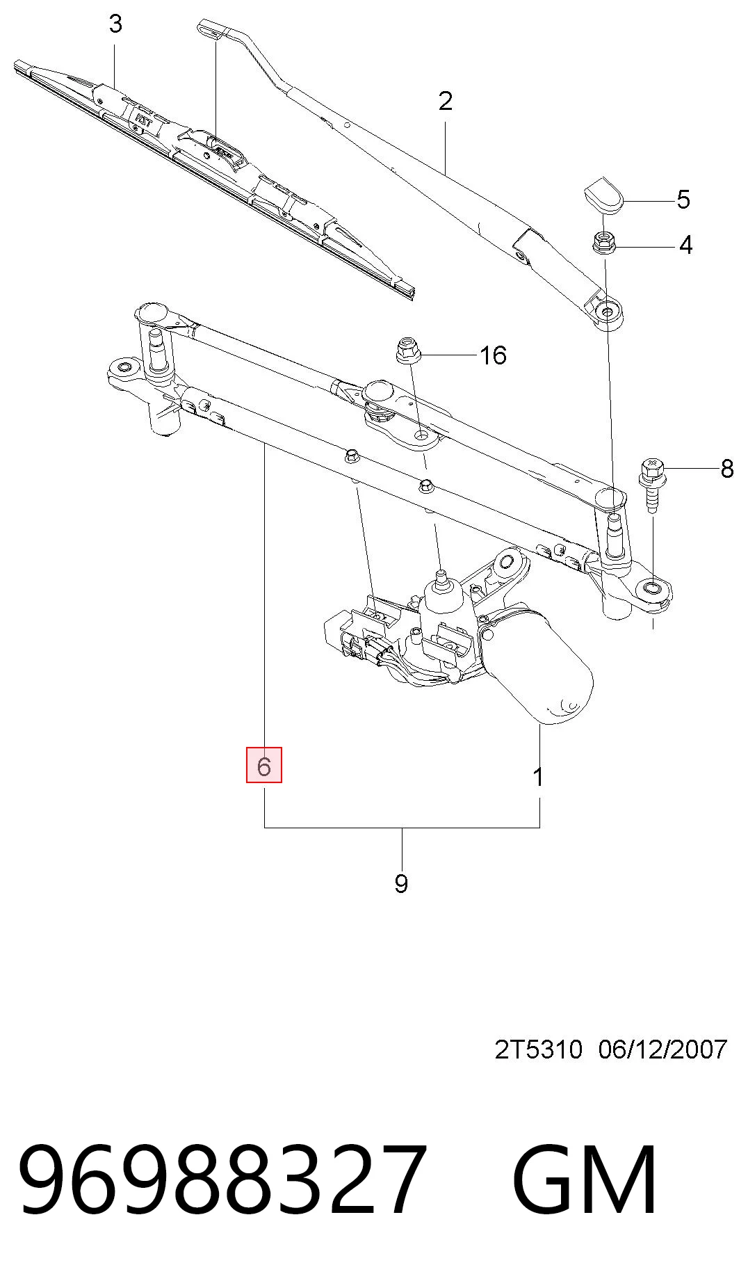 Mechanizm wycieraczek do Chevrolet Aveo T250, T255