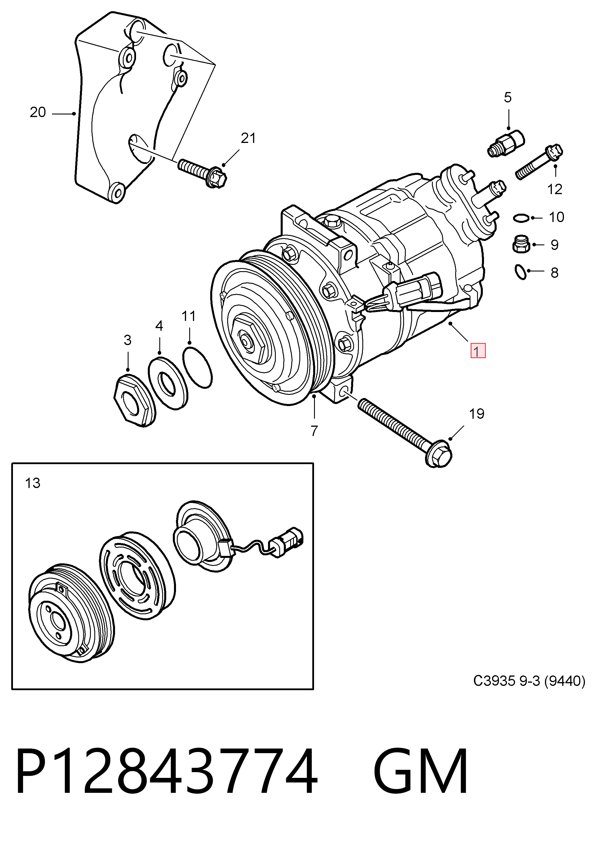 Sprężarka klimatyzacji Saab 9-3 sedana (YS3F) (2002 - 2015) cena, od 76,98 USD