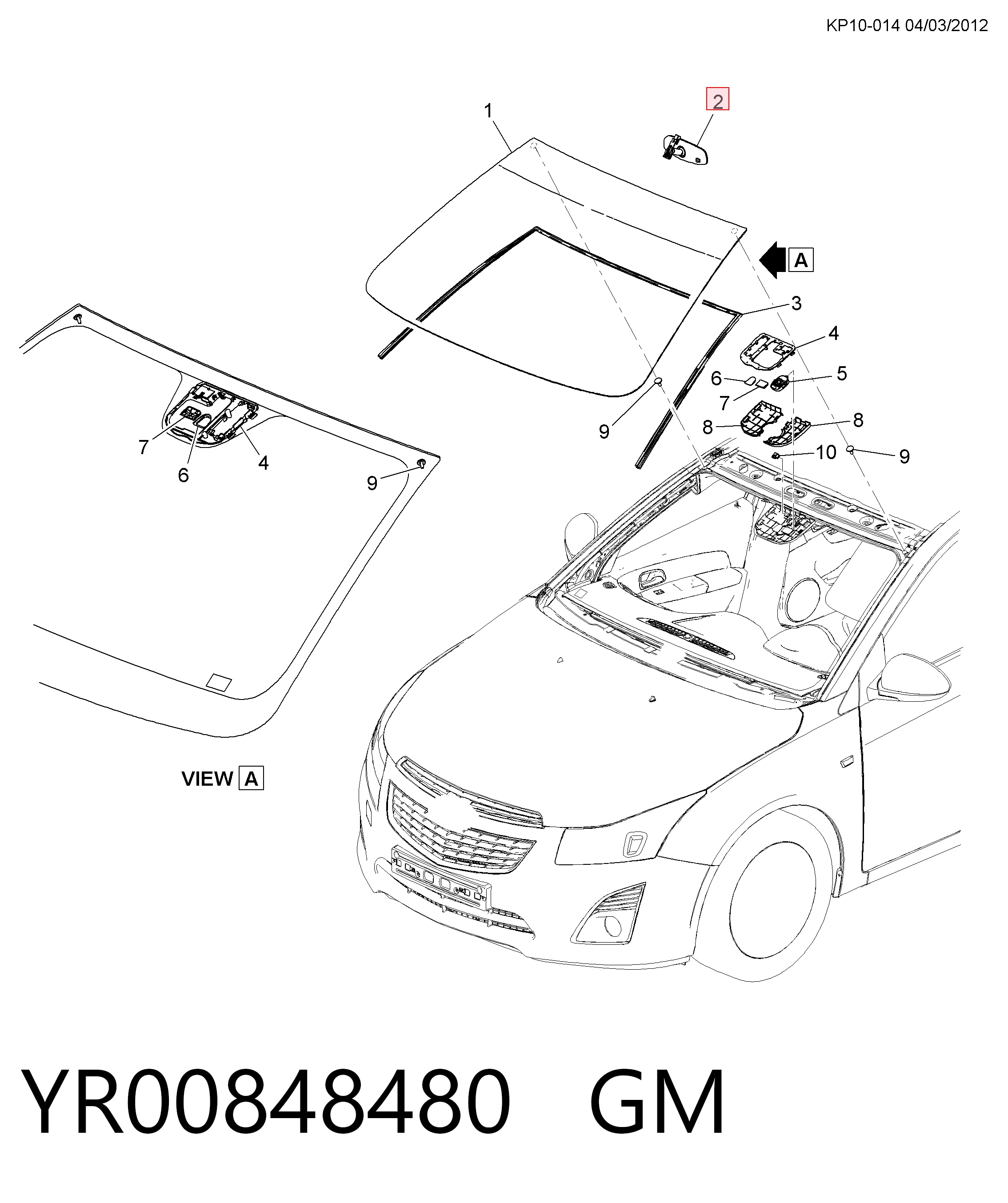 Lusterko wewnętrzne Opel Zafira C minivan (P12) (2011 - 2019) cena, od 44,27 USD