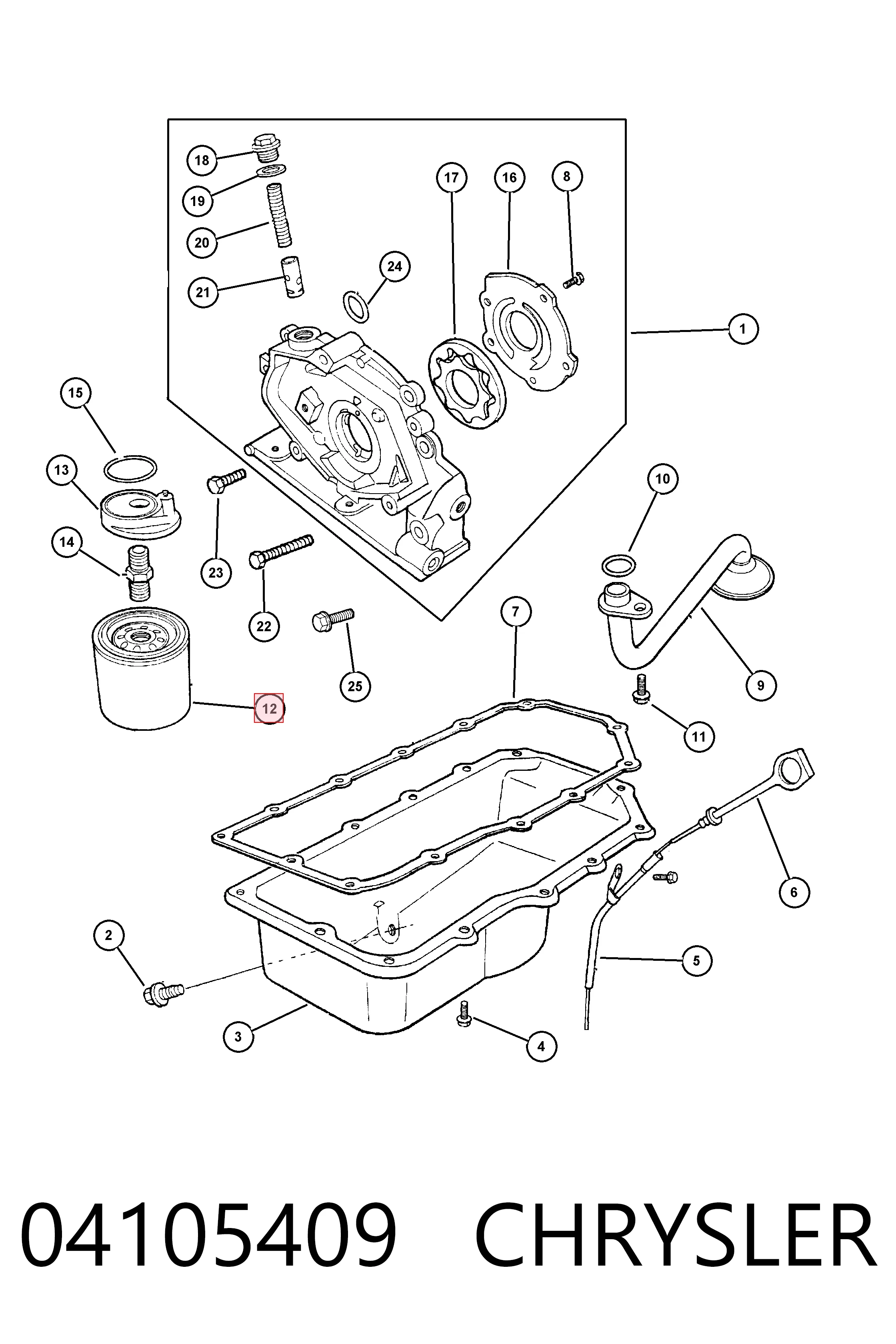 04105409 Chrysler Filtr oleju
