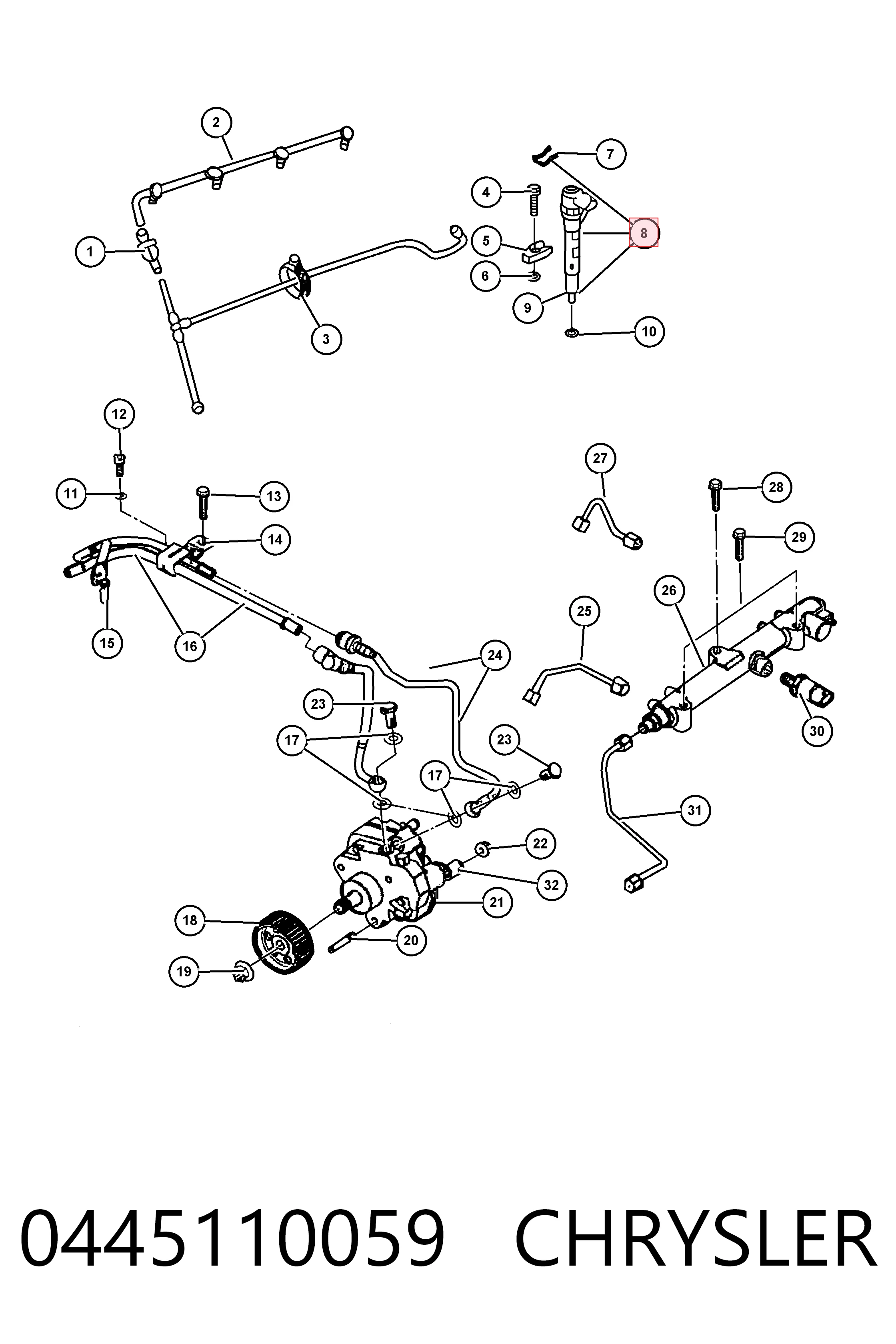 Wtryskiwacz paliwa do Chrysler Voyager III RG, RS