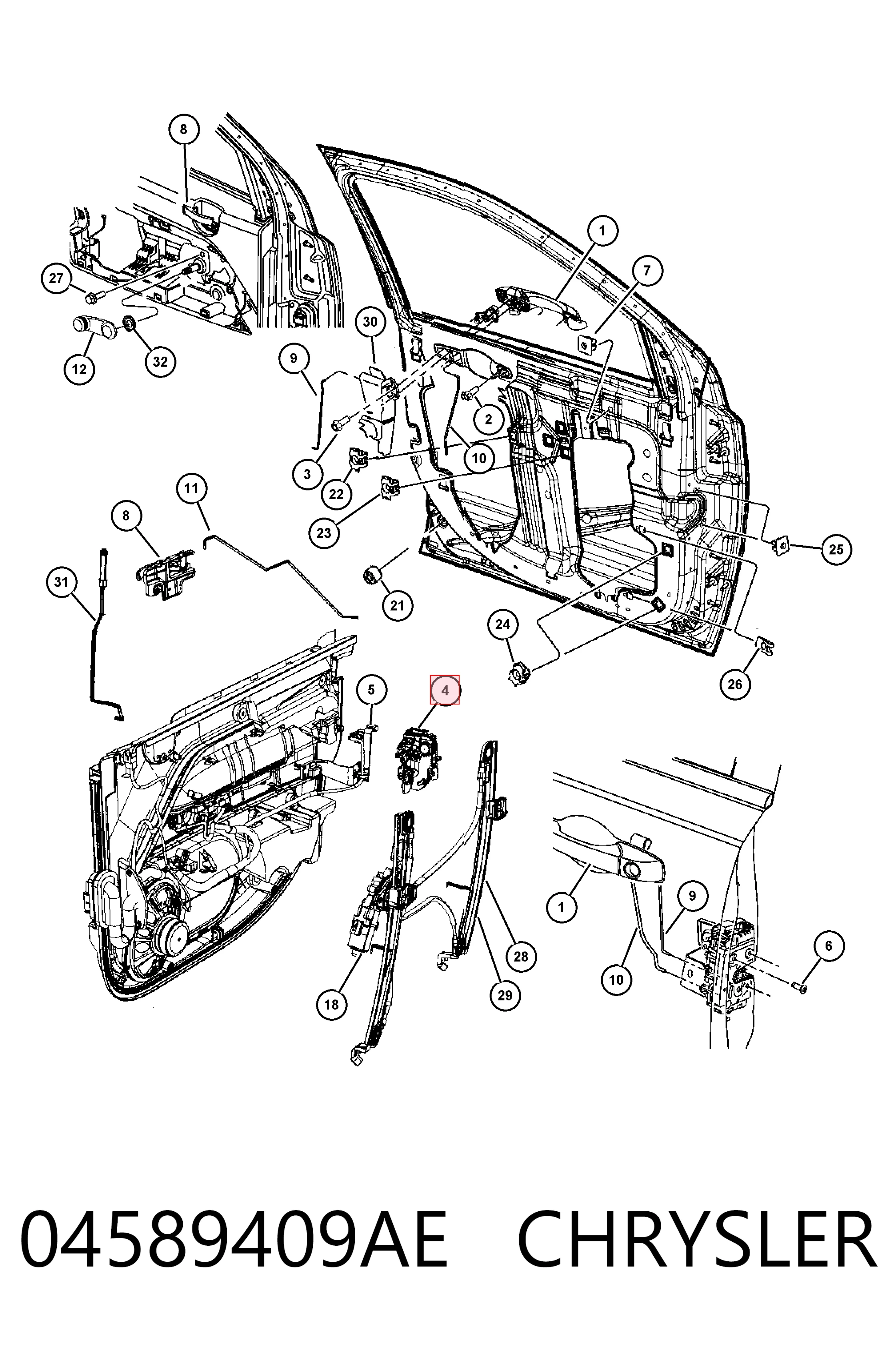 Do koszyka Zamek drzwi przednich lewych Dodge Caliber SXT PM