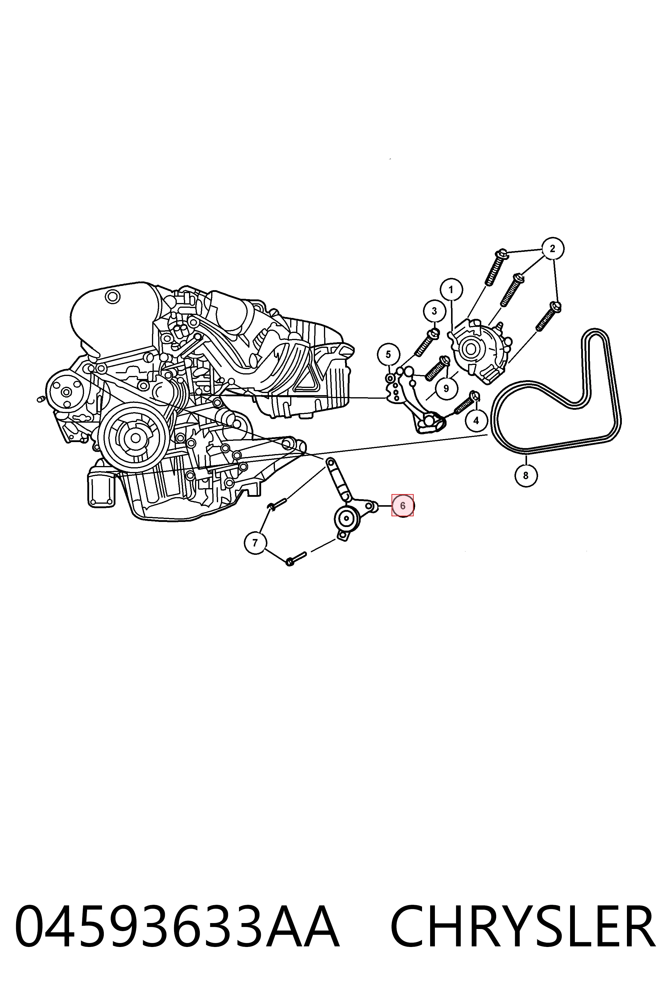 04593633AA Chrysler Napinacz paska napędowego