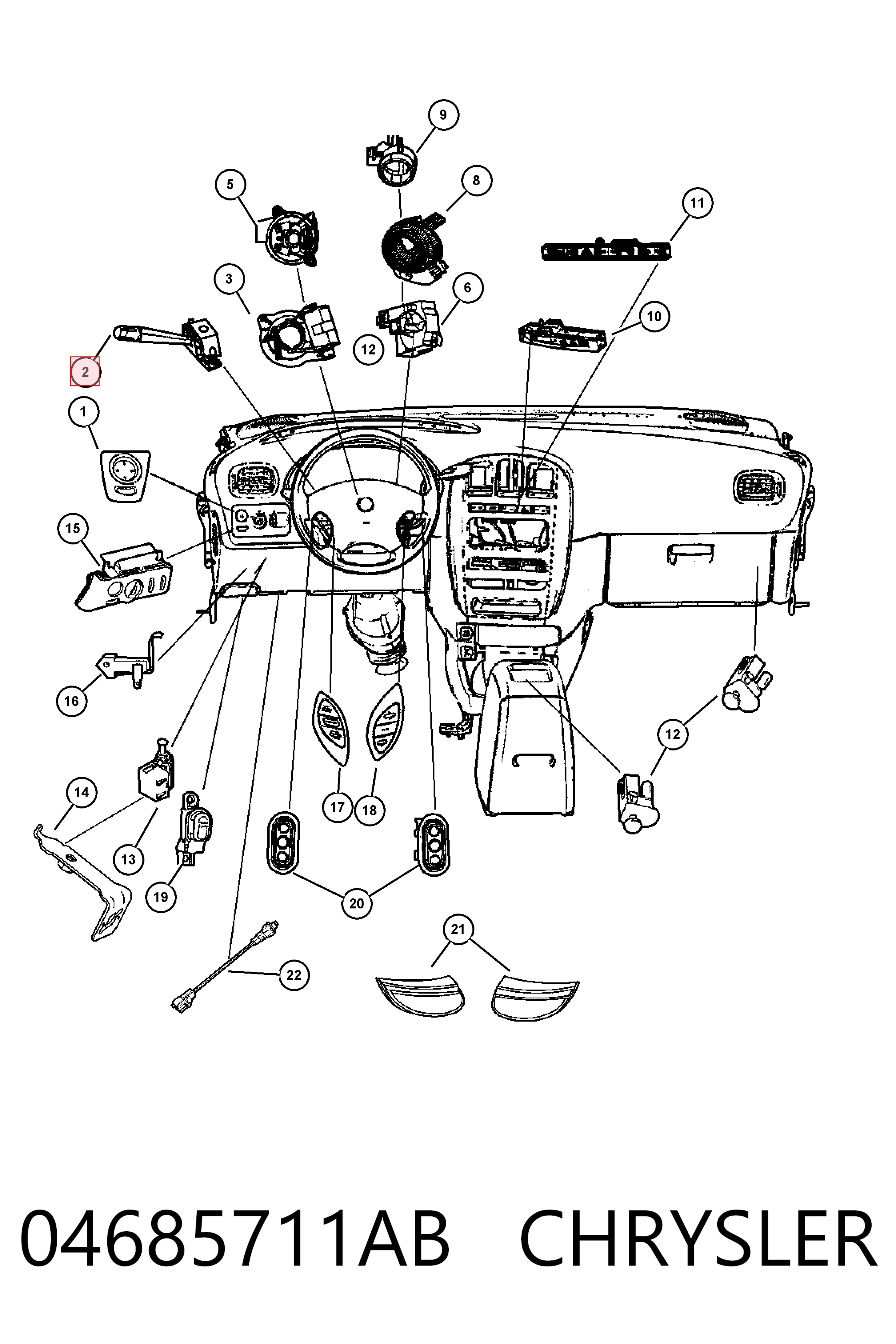 K04685711AC Fiat/Alfa/Lancia Przełącznik zespolony prawy
