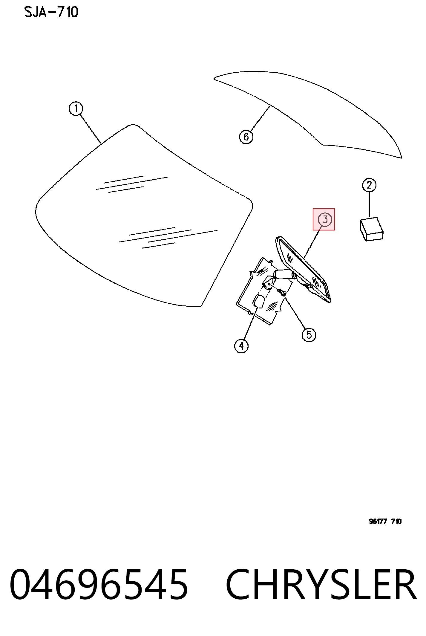 04696545 Chrysler Lusterko wewnętrzne