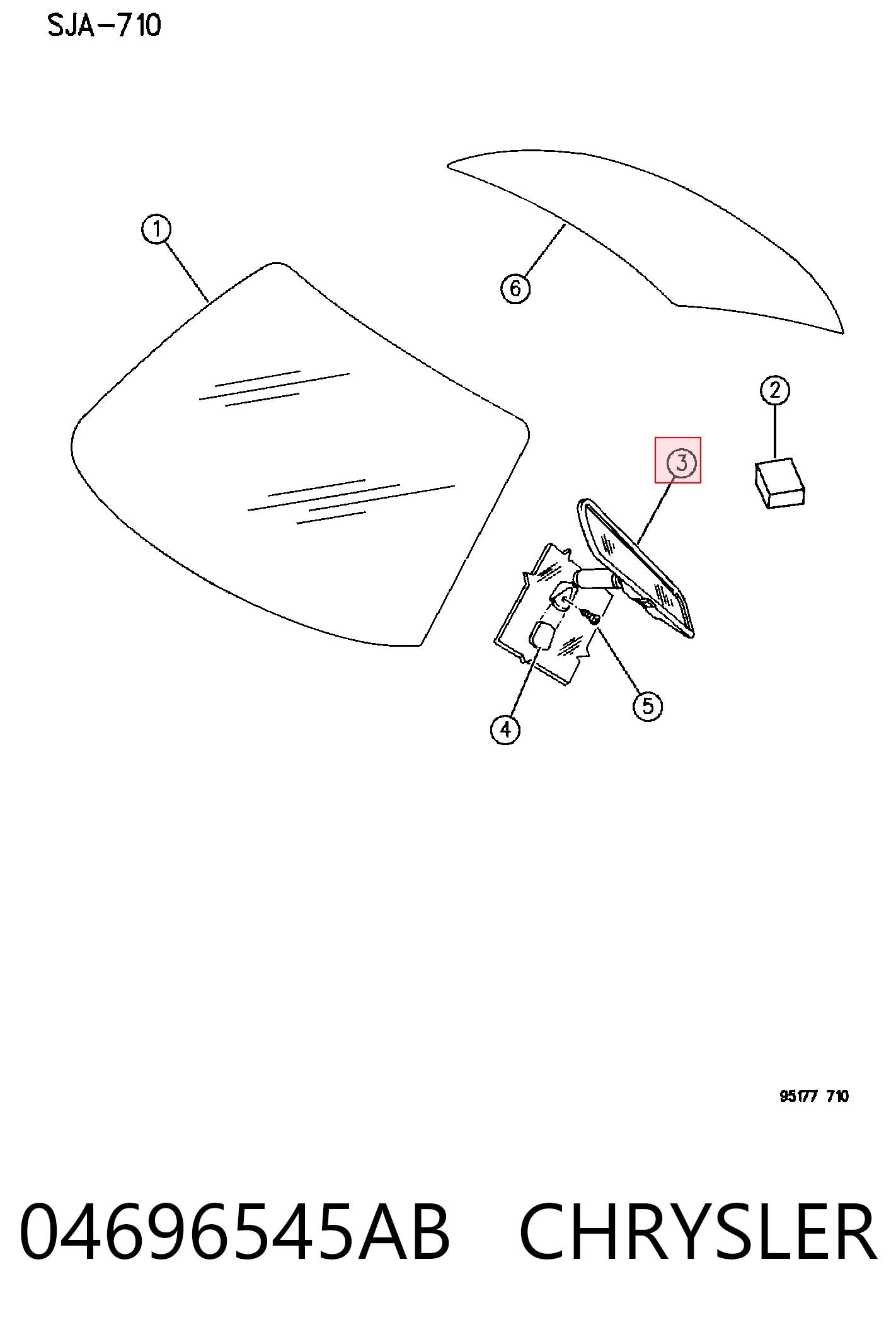 04696545AB Chrysler Lusterko wewnętrzne