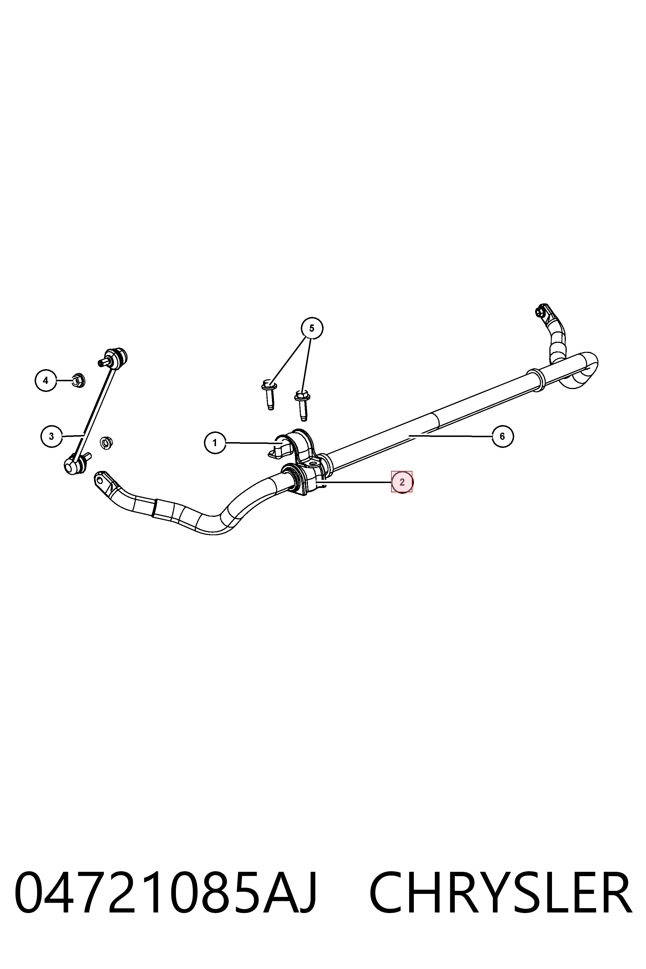 04721085AJ Chrysler Tuleja stabilizatora przedniego