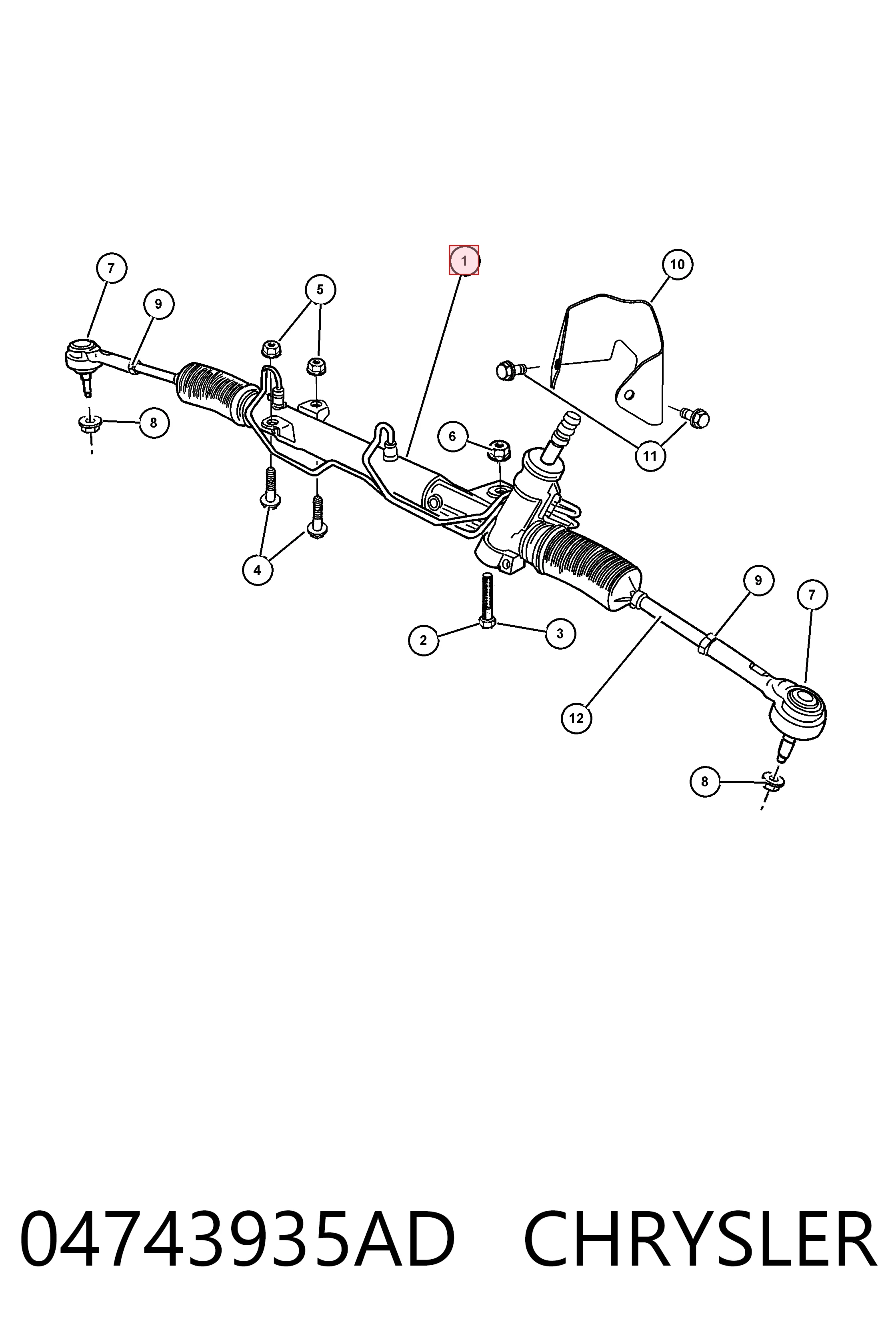 Listwa kierownicza (maglownica) Chrysler Voyager III minivan (RG, RS) (1999 - 2008) cena, od 155,67 USD