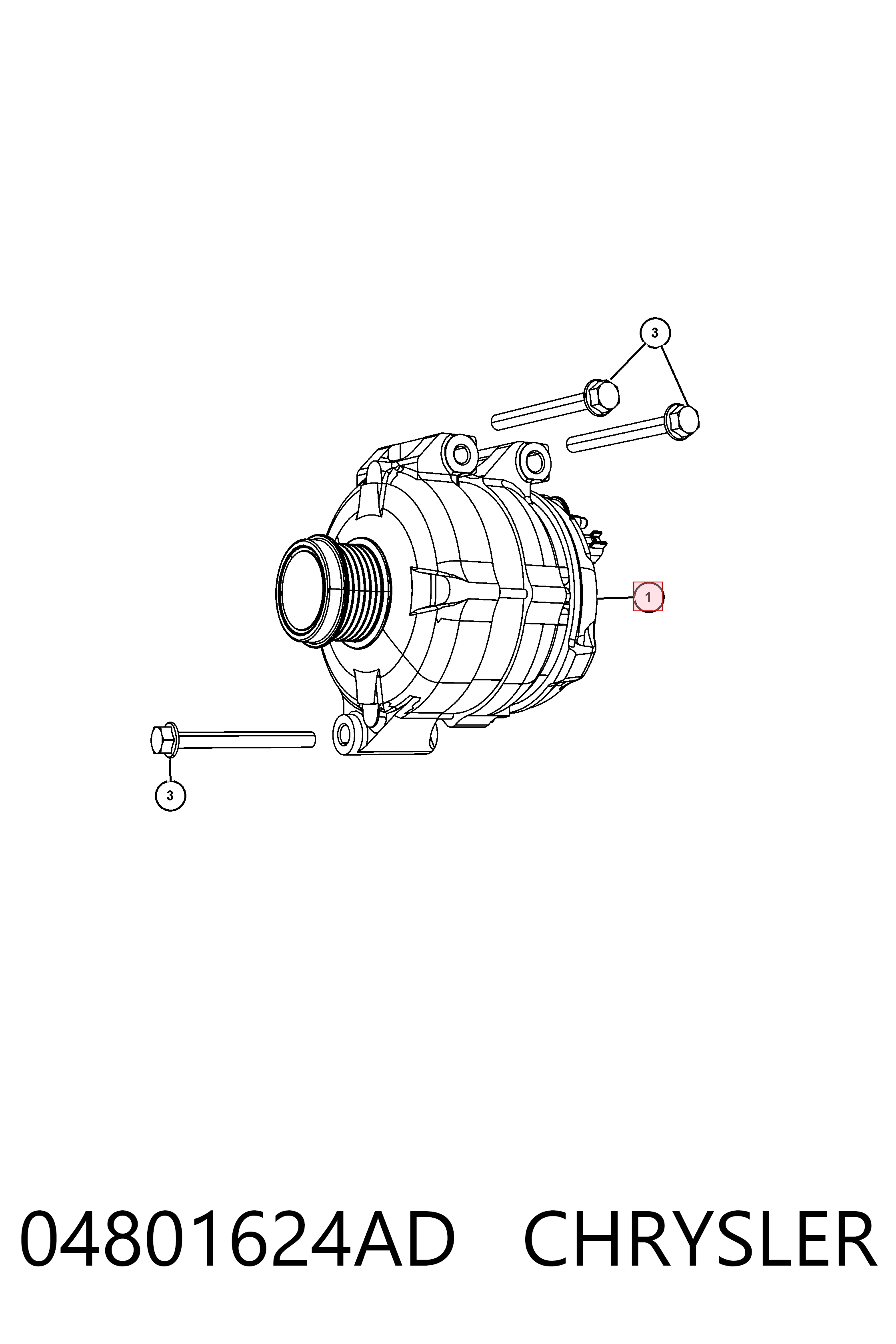 04801624AD Chrysler Alternator