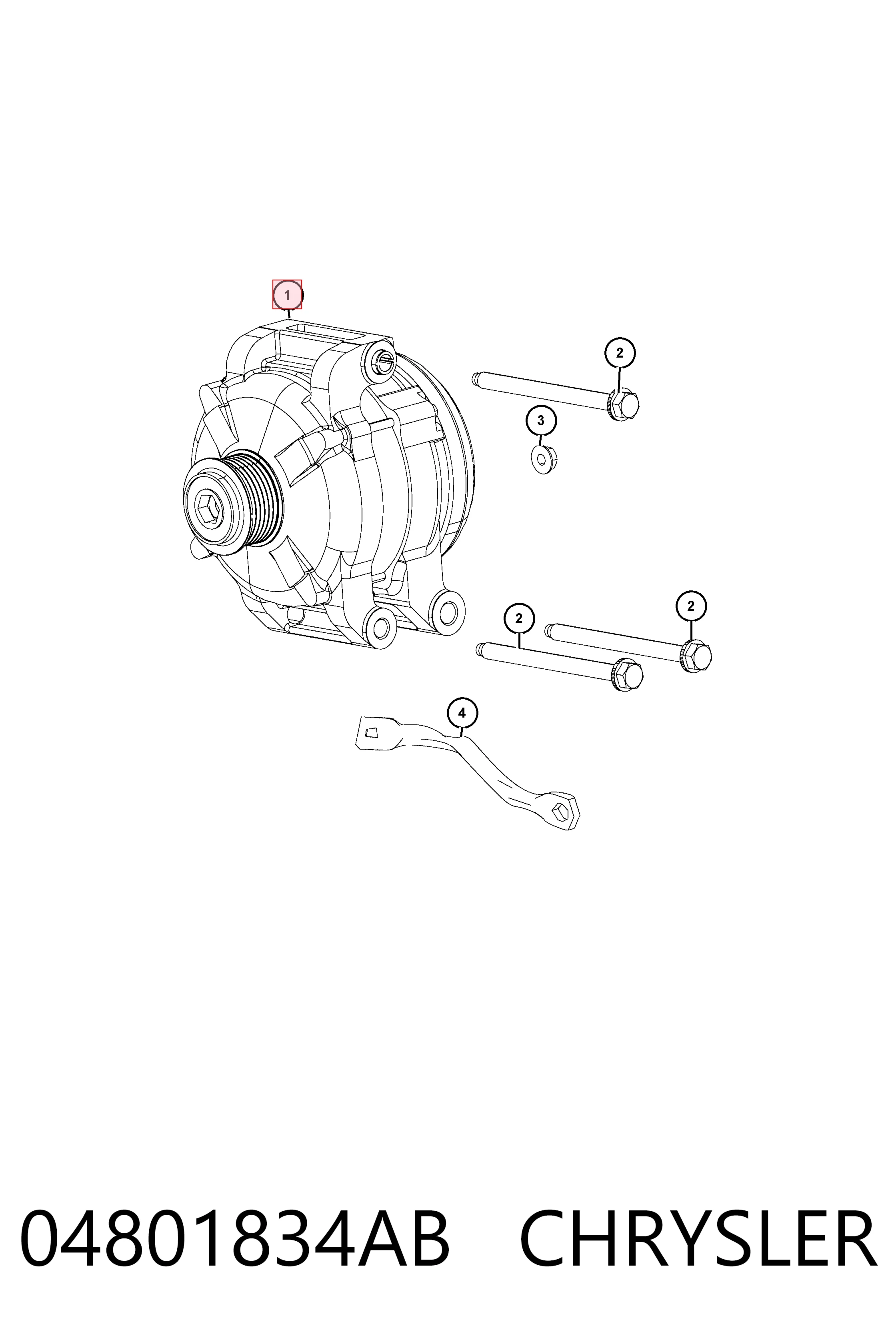 04801834AB Chrysler Alternator