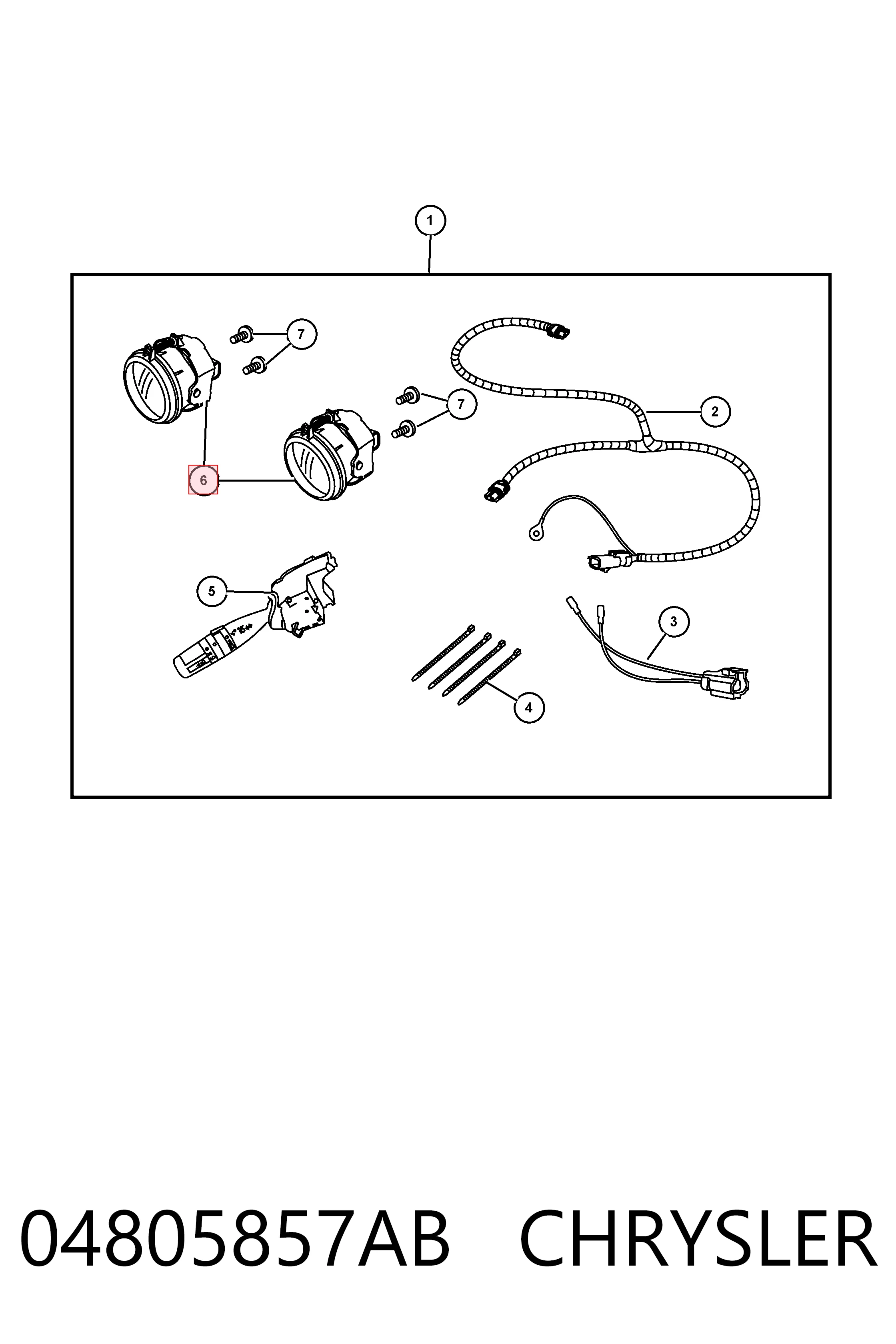 04805857AB Chrysler Lampa przeciwmgielna lewa/prawa