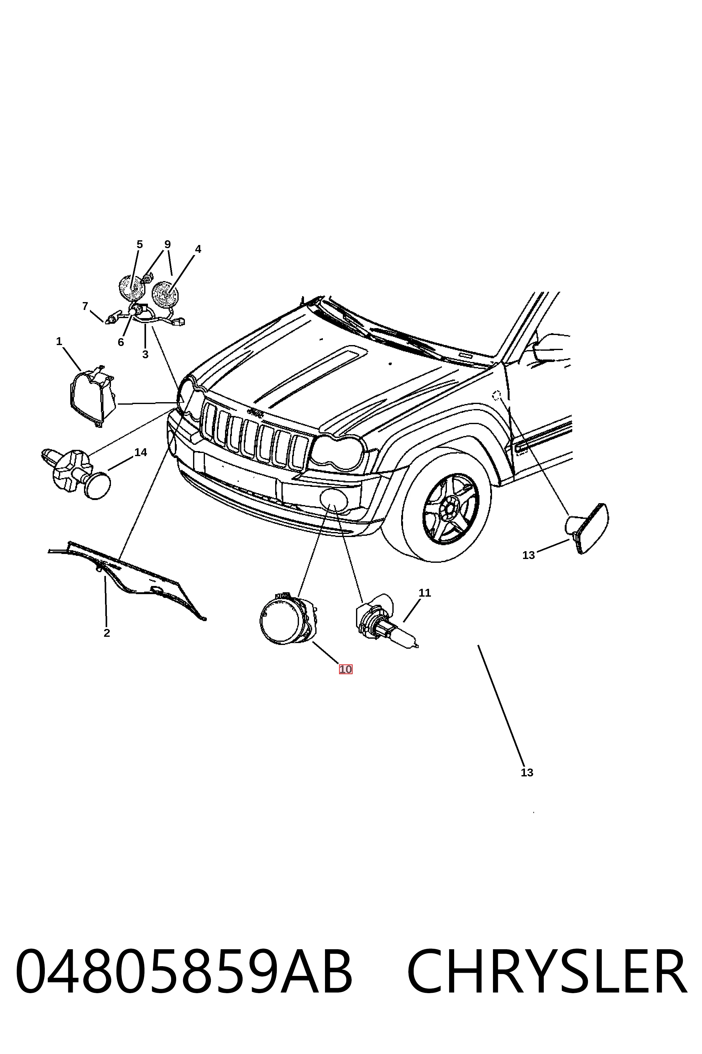 Lampa przeciwmgielna lewa/prawa do Jeep Grand Cherokee LIMITED 