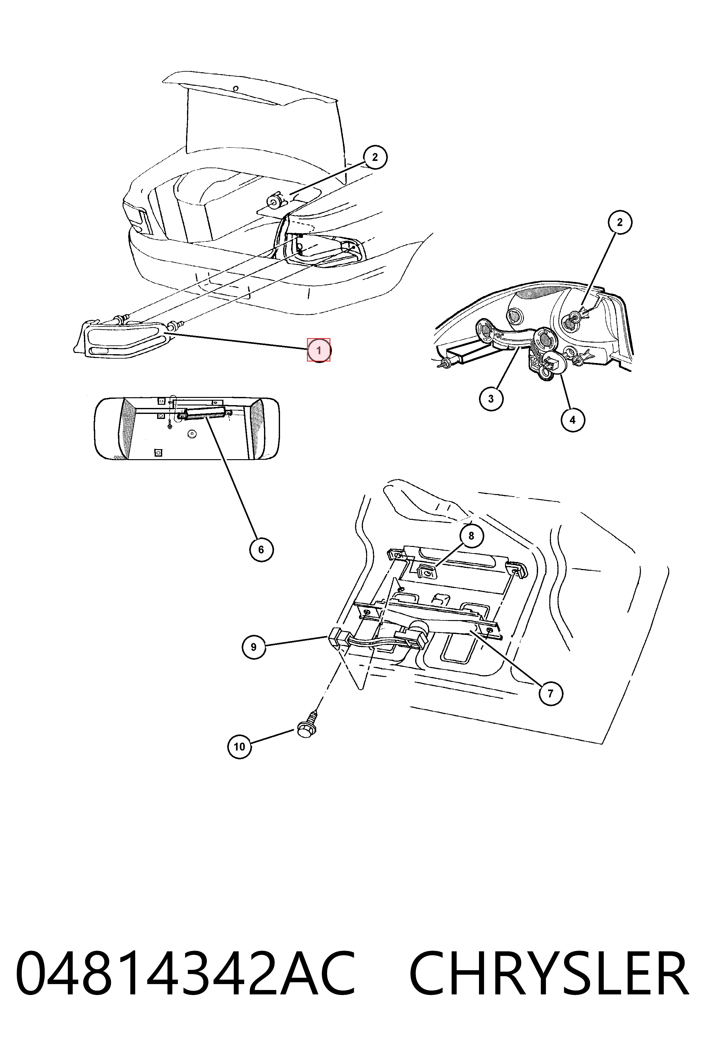 Lampa zespolona tylna prawa do Dodge Stratus I ES 