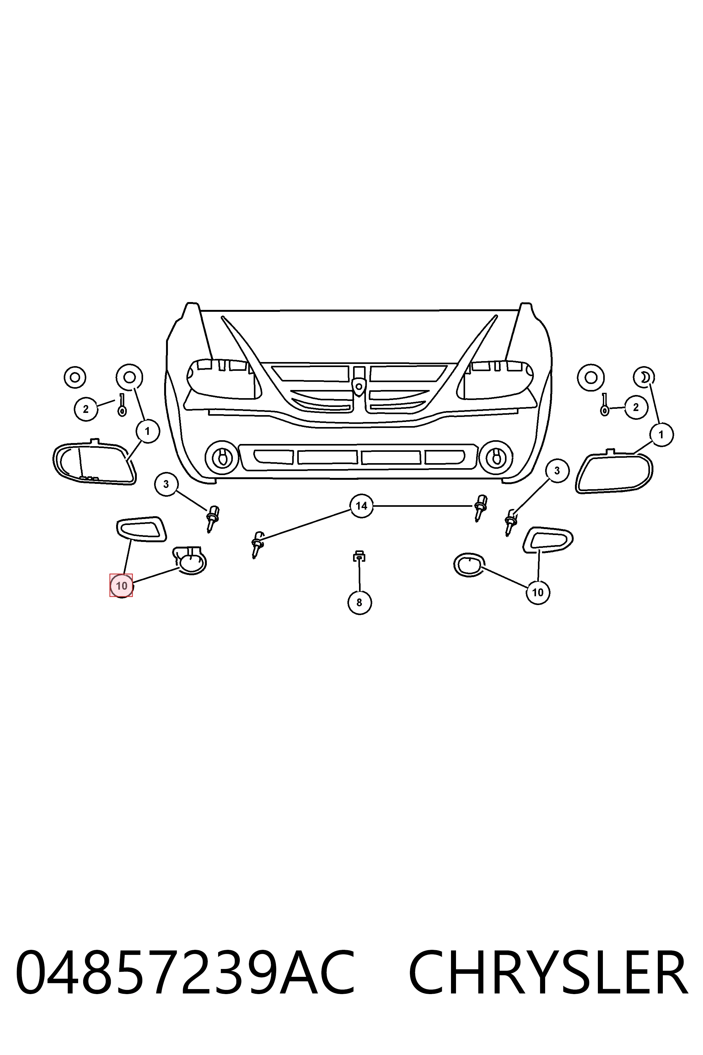 Lampa przeciwmgielna lewa do Chrysler Voyager III RG, RS
