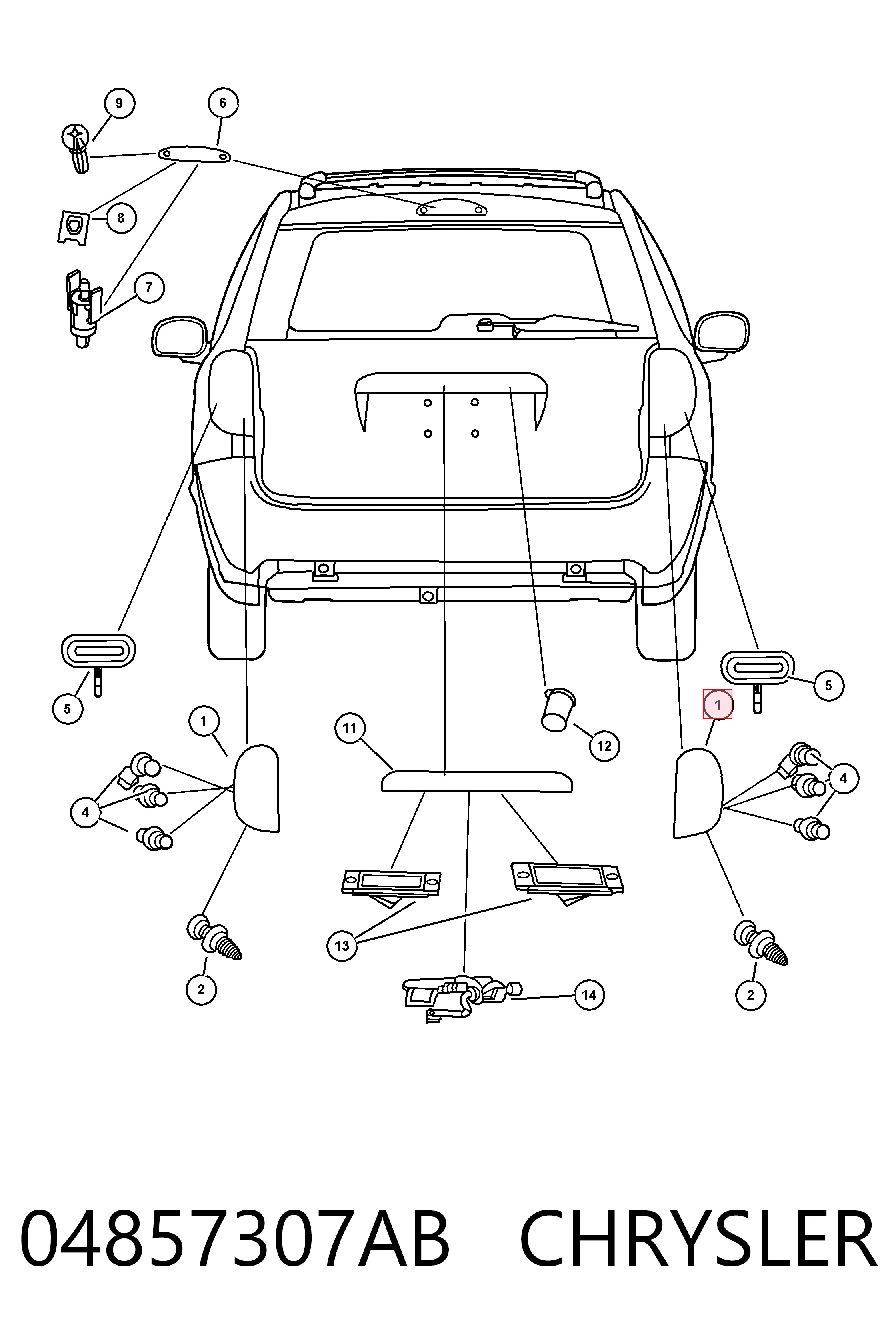 Lampa zespolona tylna lewa do Chrysler Voyager III RG, RS