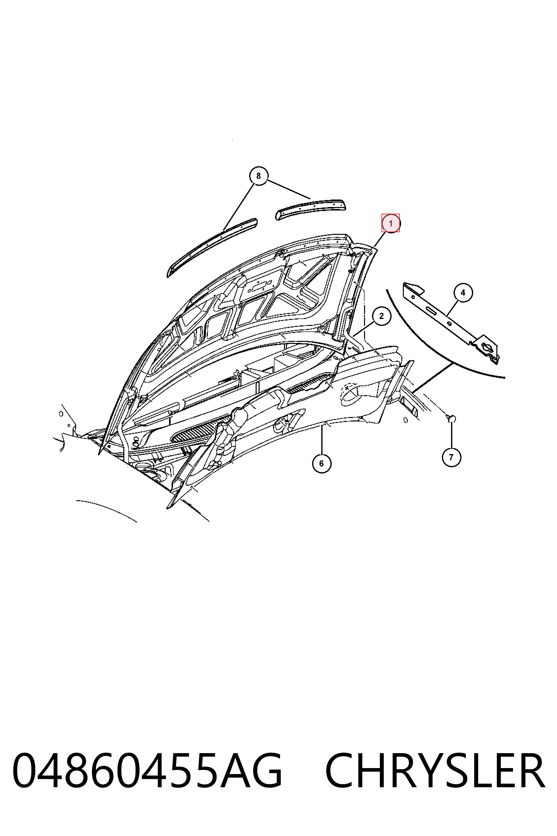 Maska silnika do Chrysler Voyager III RG, RS