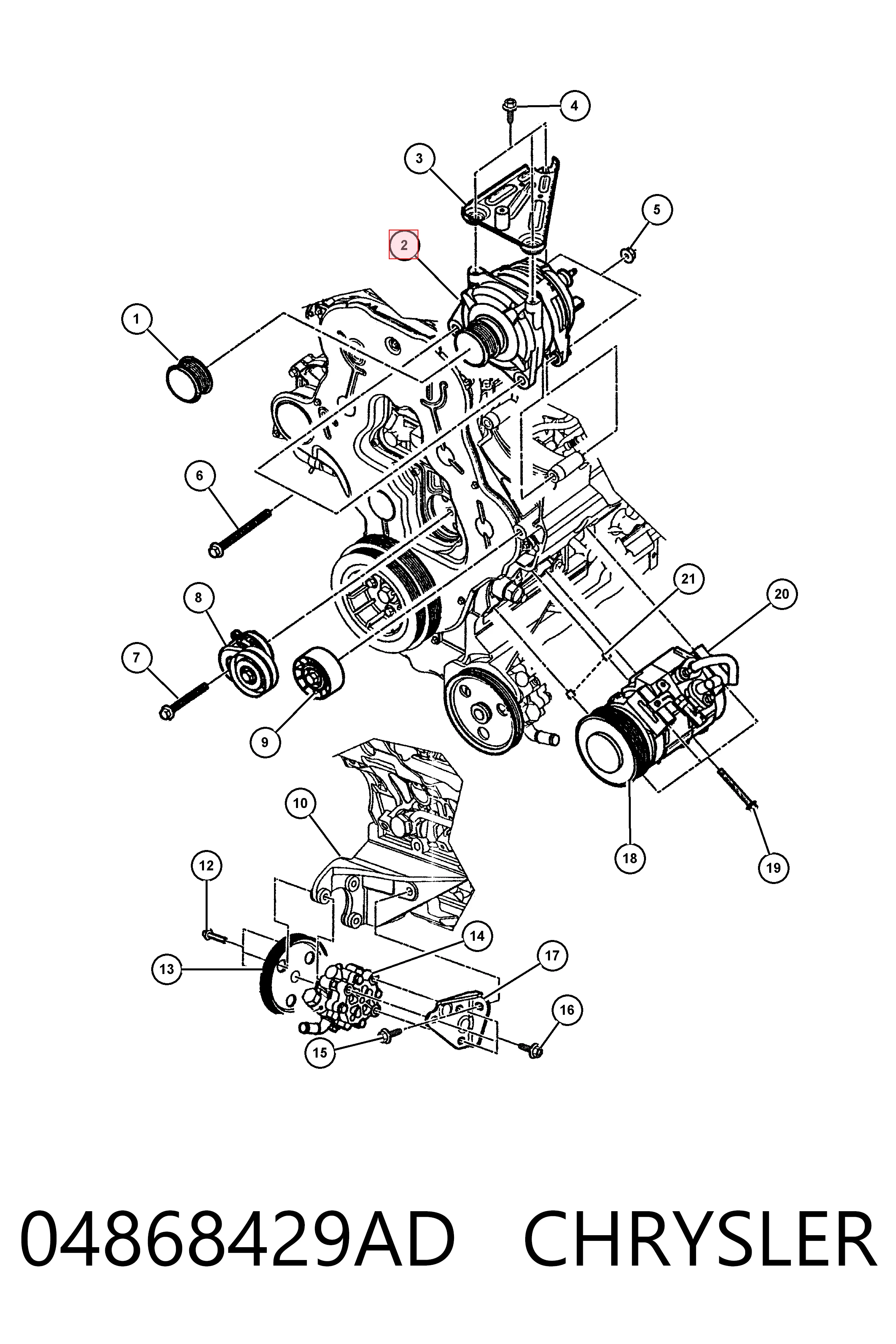 04868429AD Chrysler Alternator