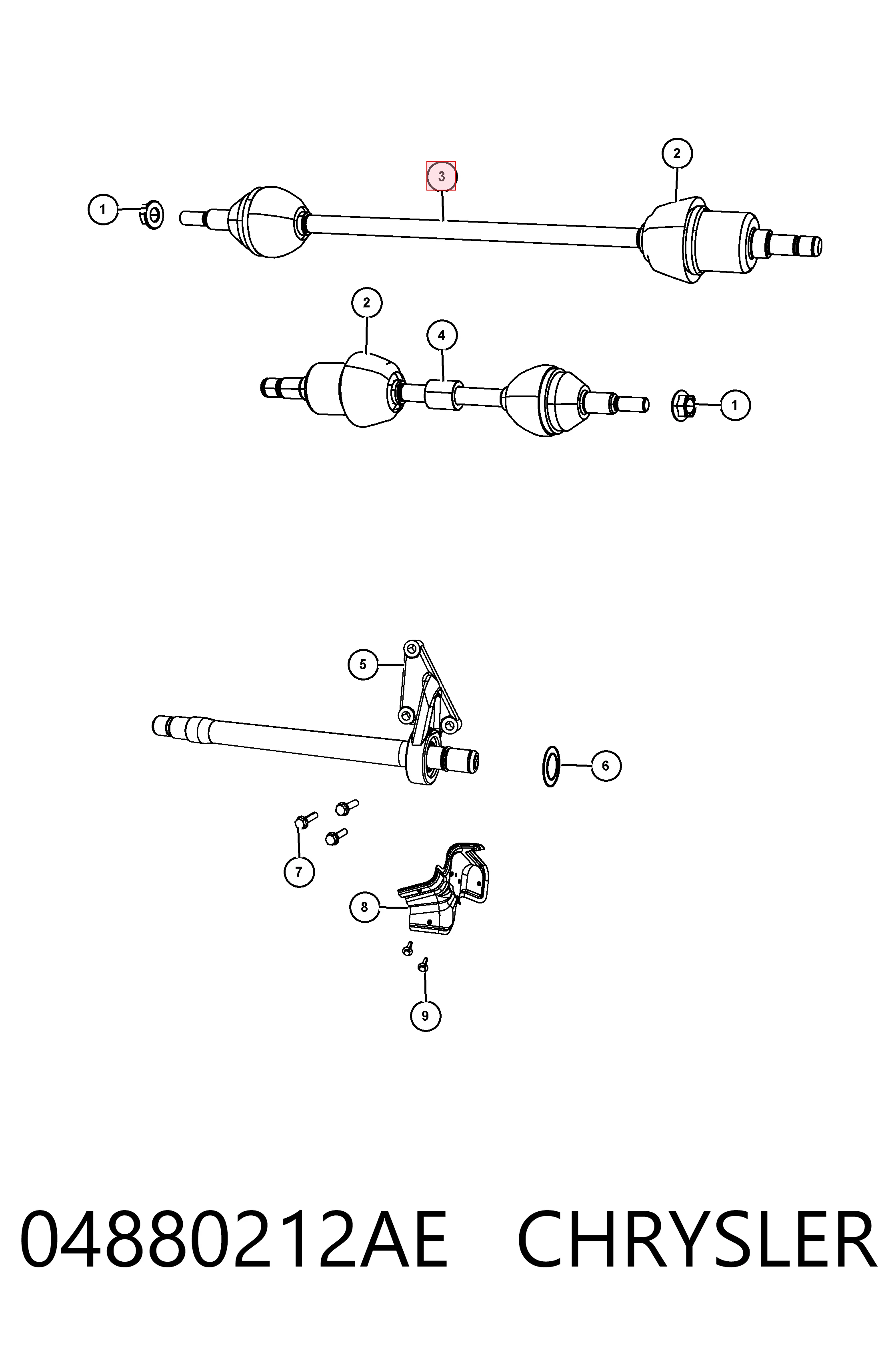 Do koszyka K68193908AC Fiat/Alfa/Lancia Półoś napędowa przednia prawa