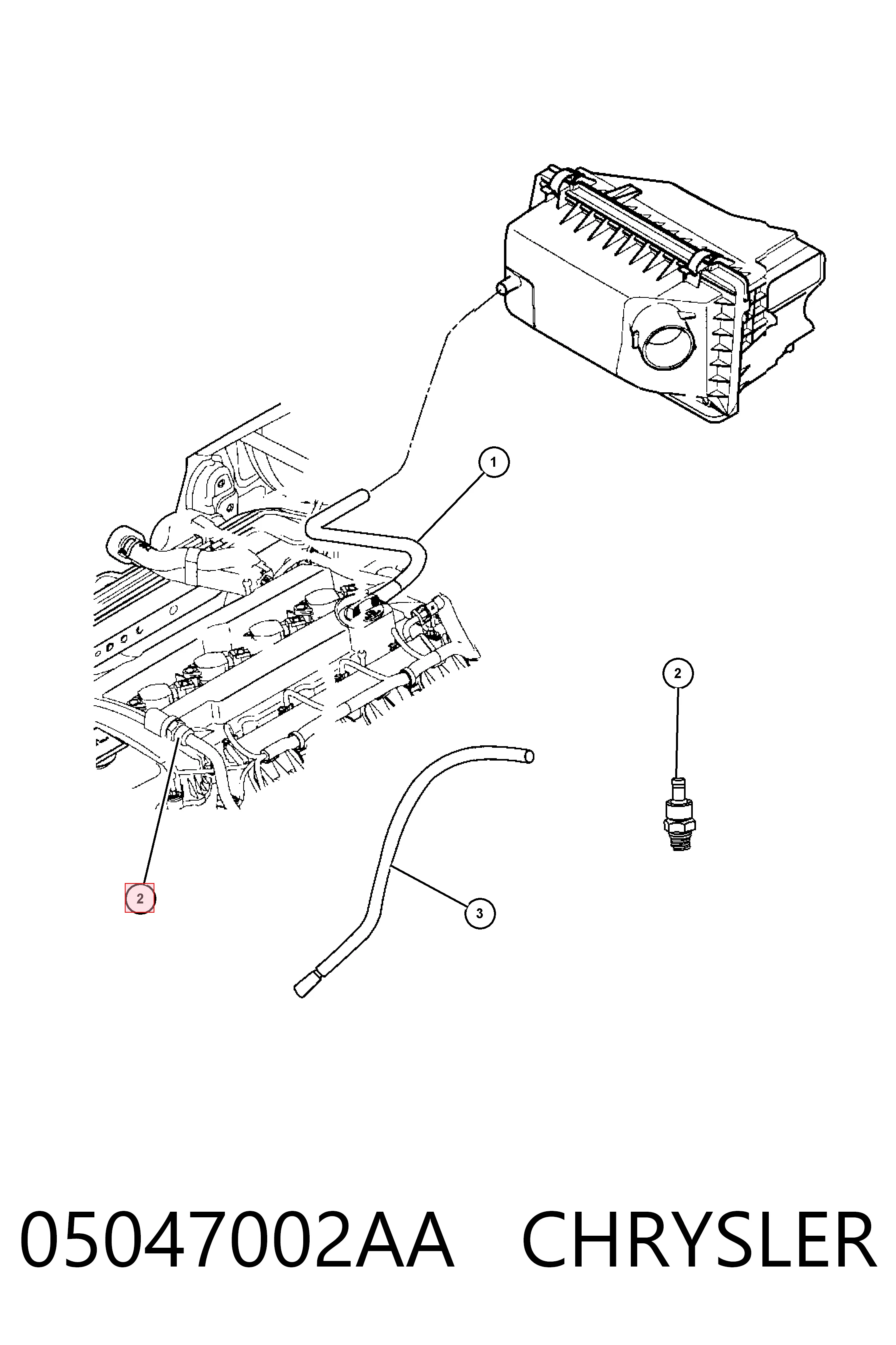 05047002AA Chrysler Zawór PCV odpowietrzający silnik
