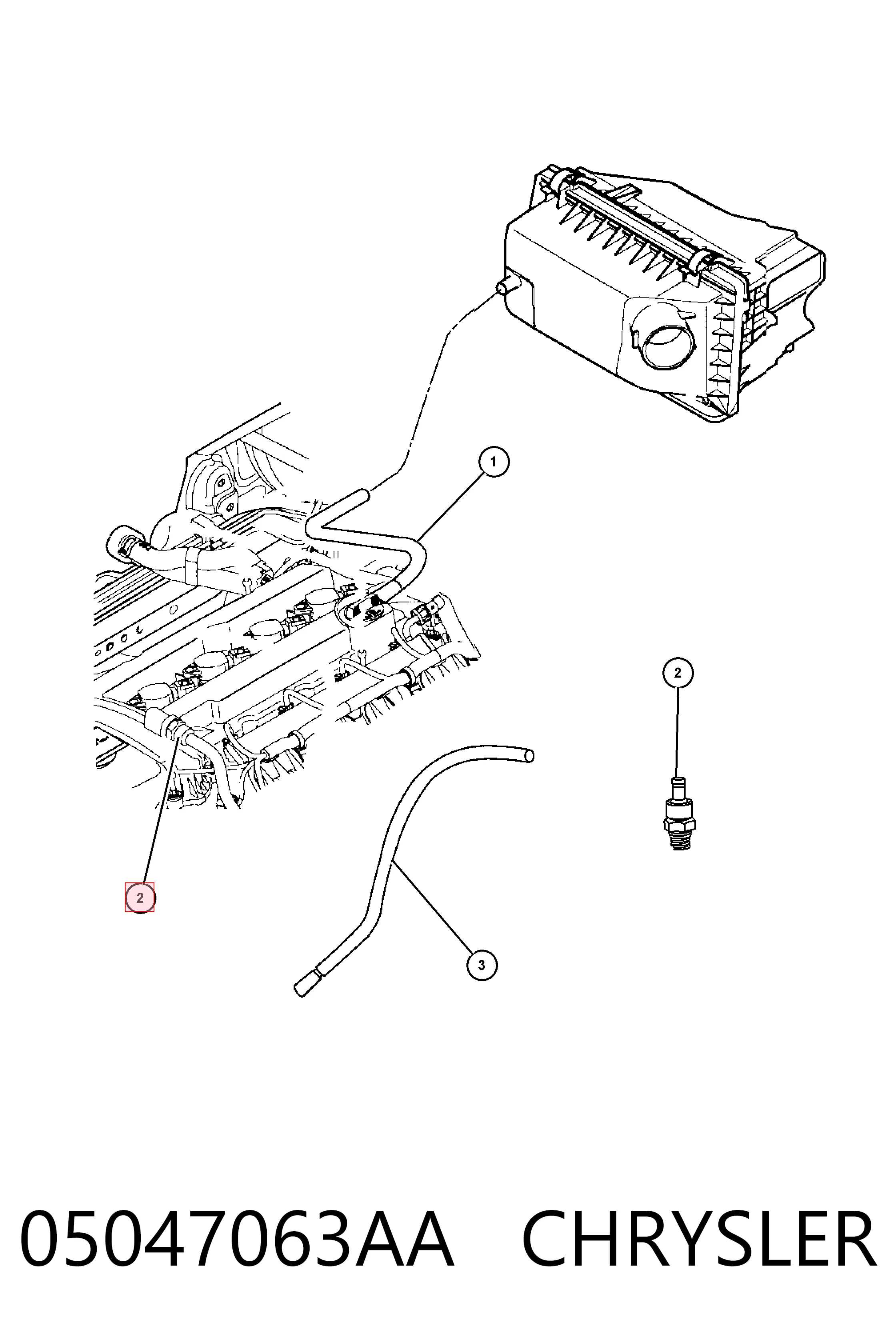 05047063AA Chrysler Zawór PCV odpowietrzający silnik