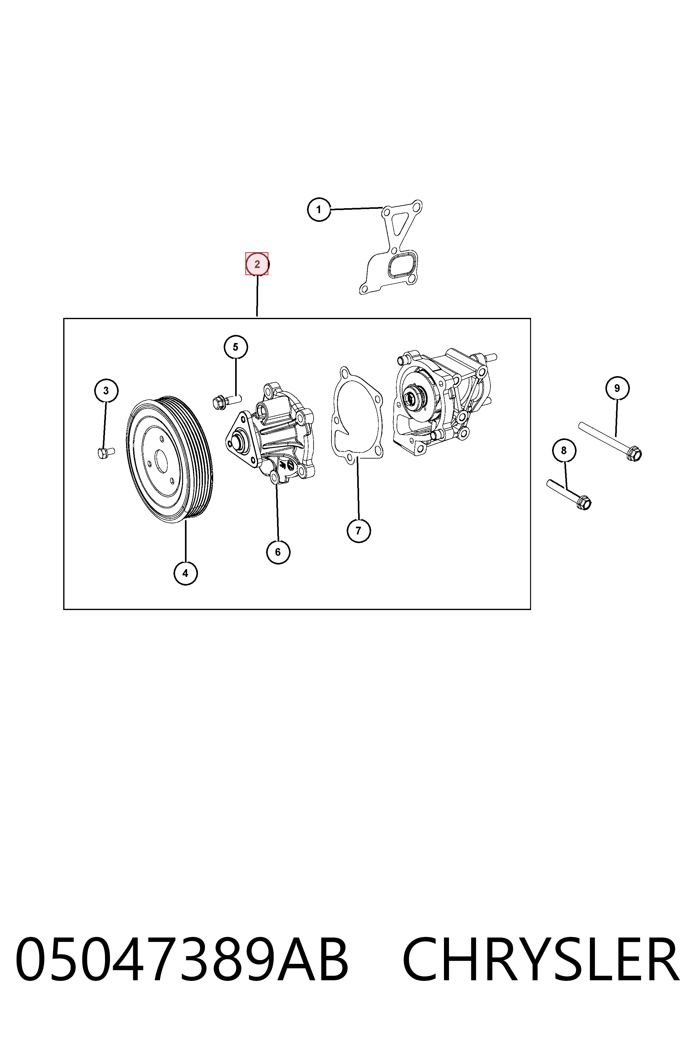 K05047389AC Fiat/Alfa/Lancia Pompa chłodząca wodna