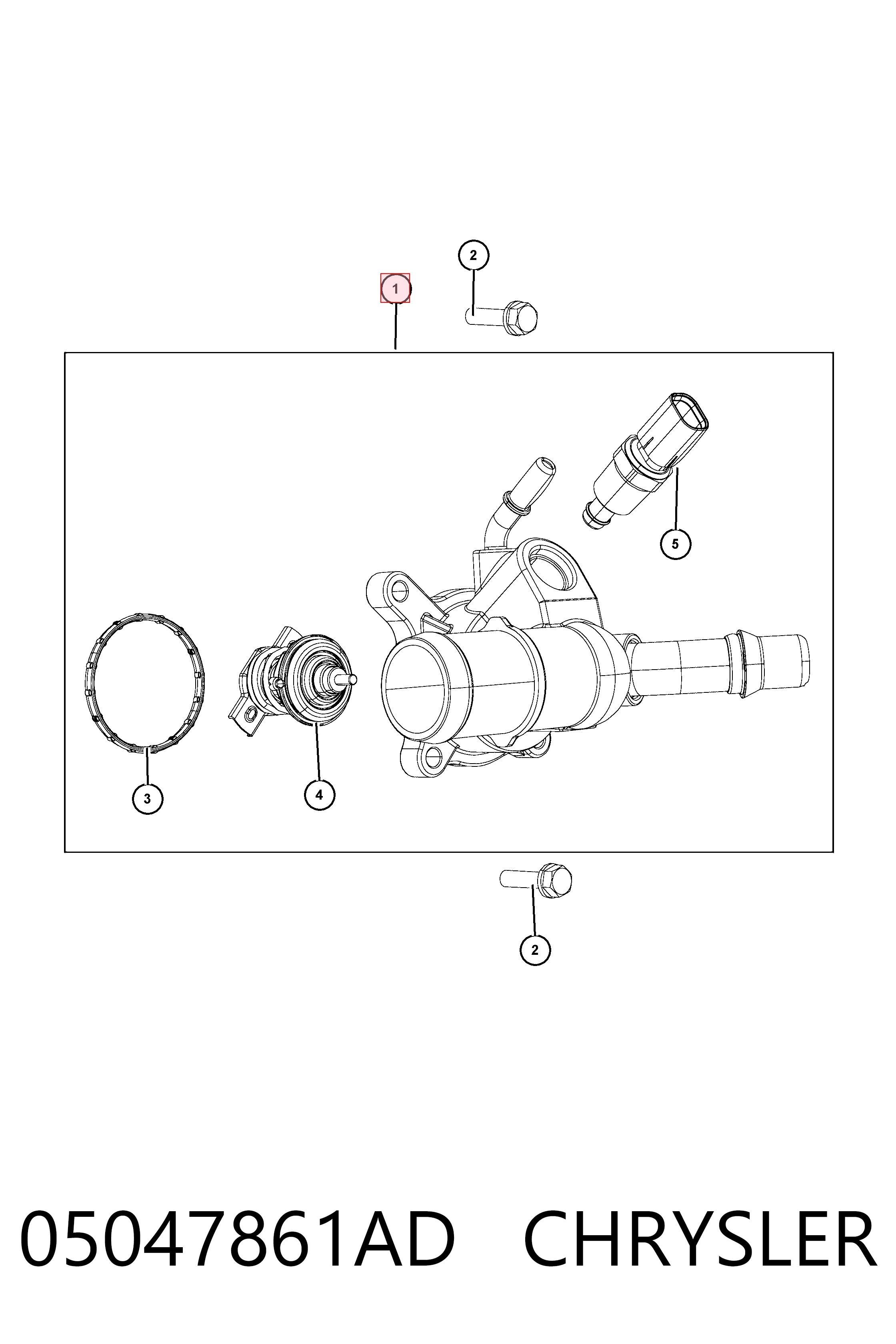 05047861AD Chrysler Obudowa termostatu